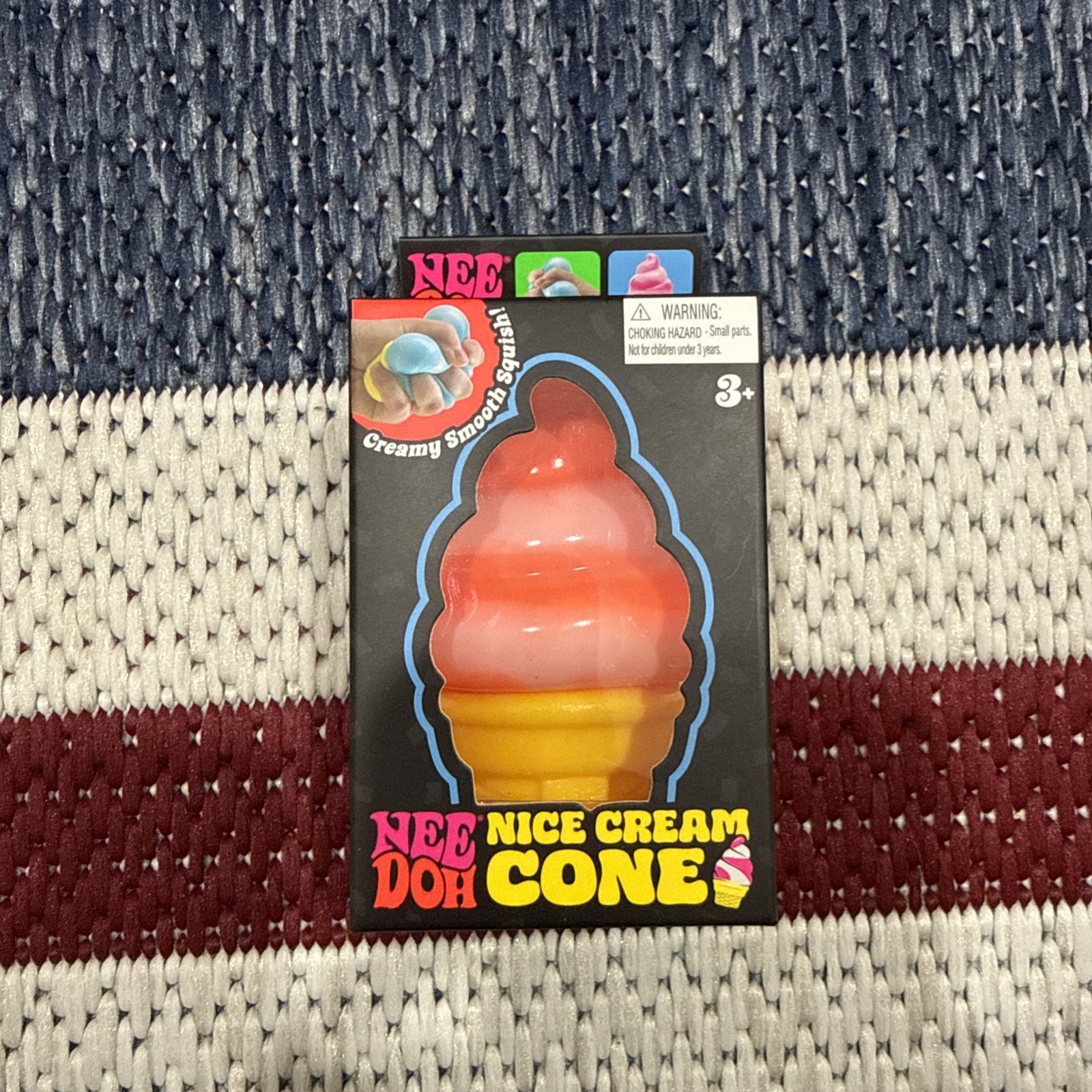 Nee Doh Nice Ice Cream Cone Creamy Smooth Squish Squeeze Ball Orange
