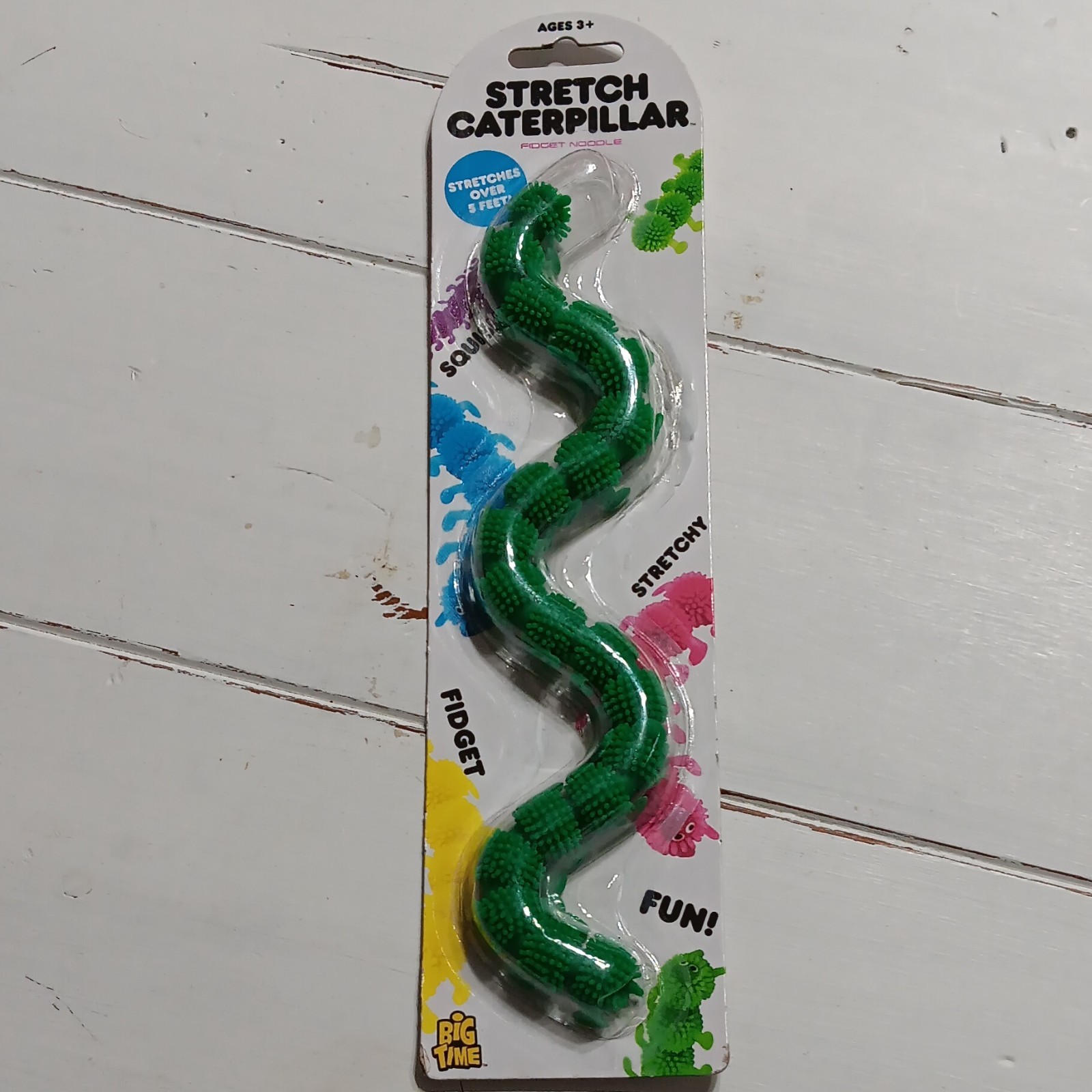 Big Time Stretch Caterpillar Tactile Sensory Fidget Noodle Toy Green 3+