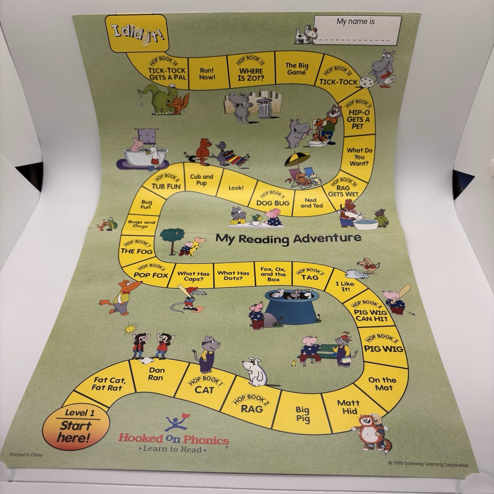 Hooked On Phonics Learn To Read 1998 Progress Tracking Maps Stickers Level 1-5