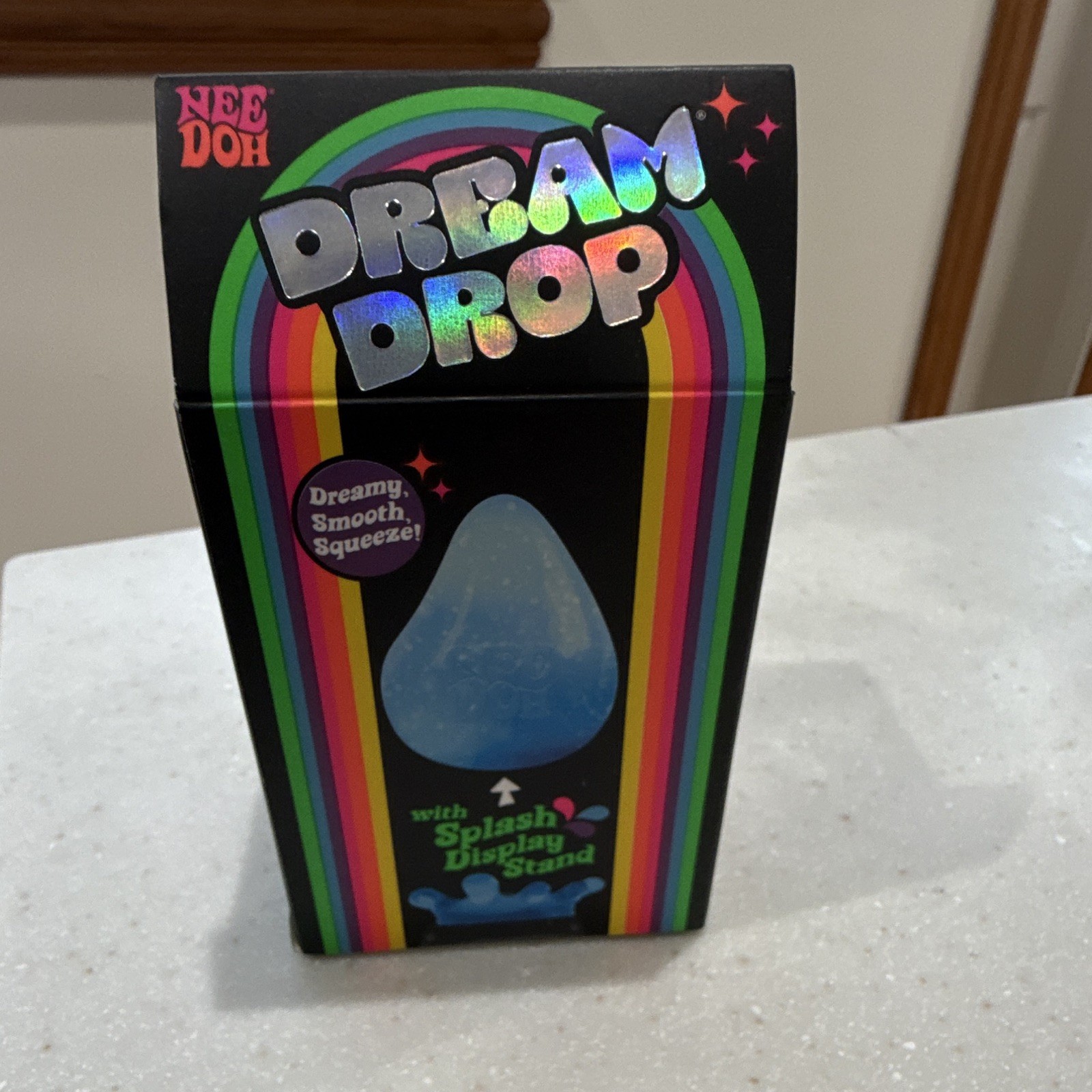 Nee Doh Dream Drop Tactile Smooth Squeezy Stress Reliever Toy, Blue,Purple,Pink