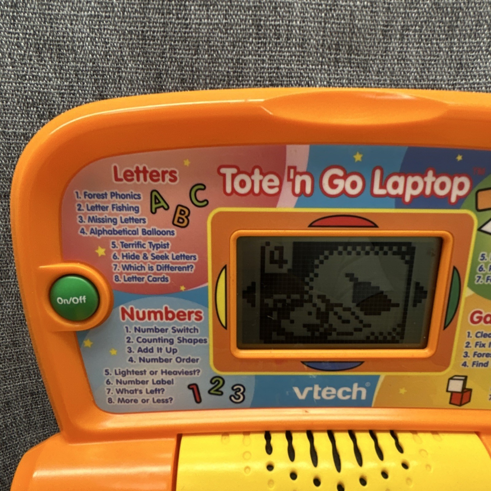 VTech Tote ‘n Go Laptop Electronic Learning Toy Orange Yellow 4-7 Years Tested
