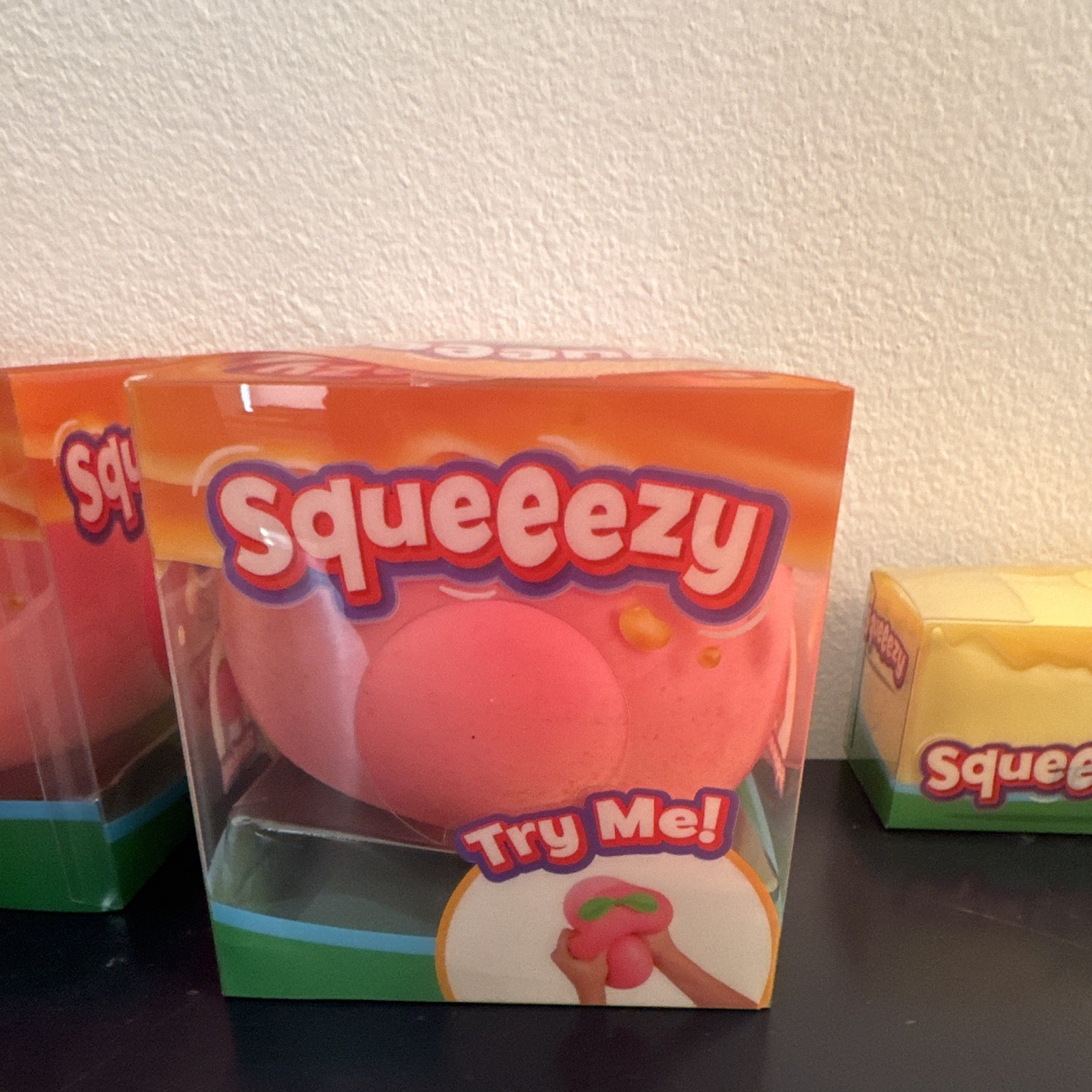 Squeezy Try Me Tactile Squeeze Toy, Pink/Orange/Green, Ages 4+