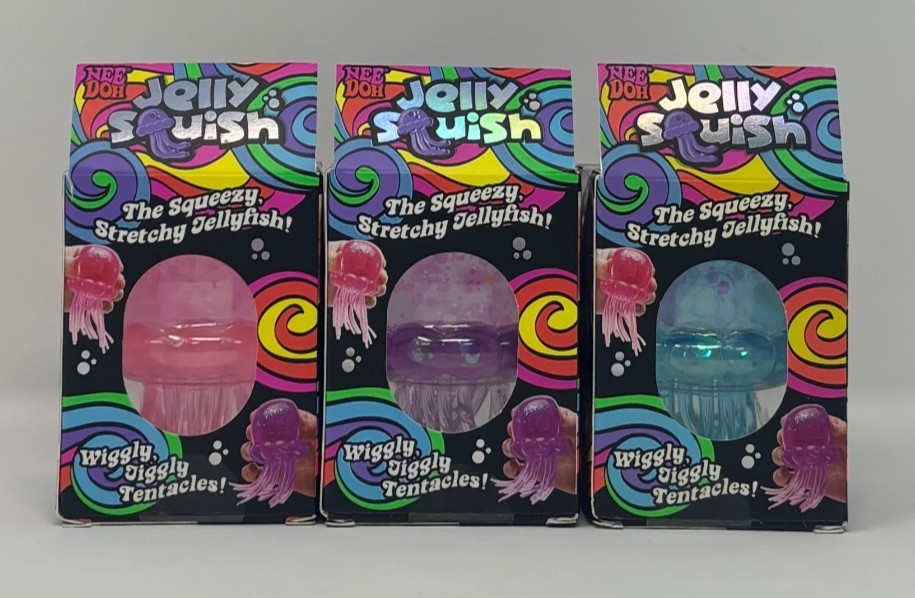 (SET OF 3) NeeDoh JELLY SQUISH Jellyfish Stress Squishy Toy Nee Doh AUTHENTIC
