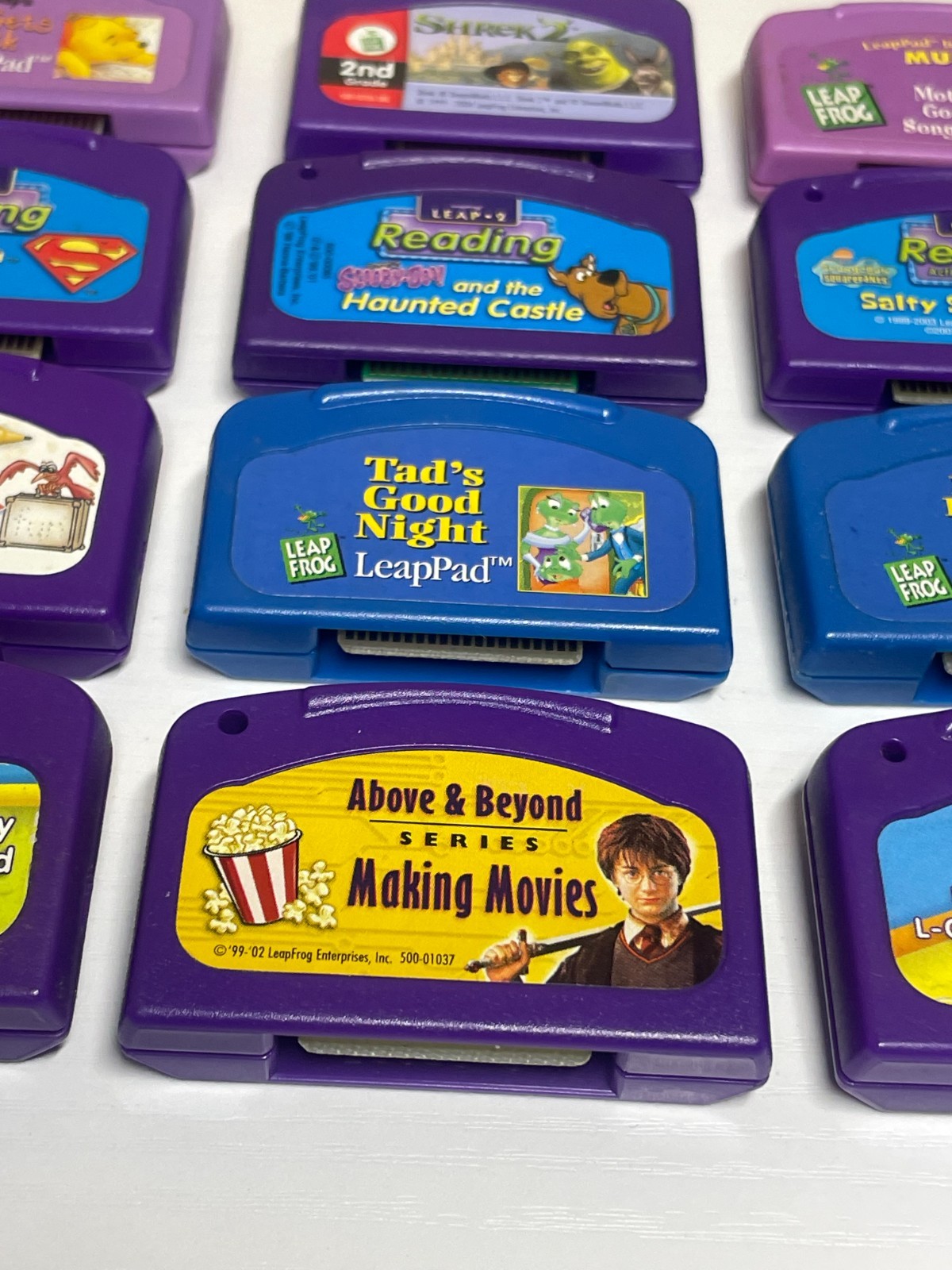 LeapFrog LeapPad Cartridge Lot 12 Pooh Shrek 2 Superman Scooby Spongebob