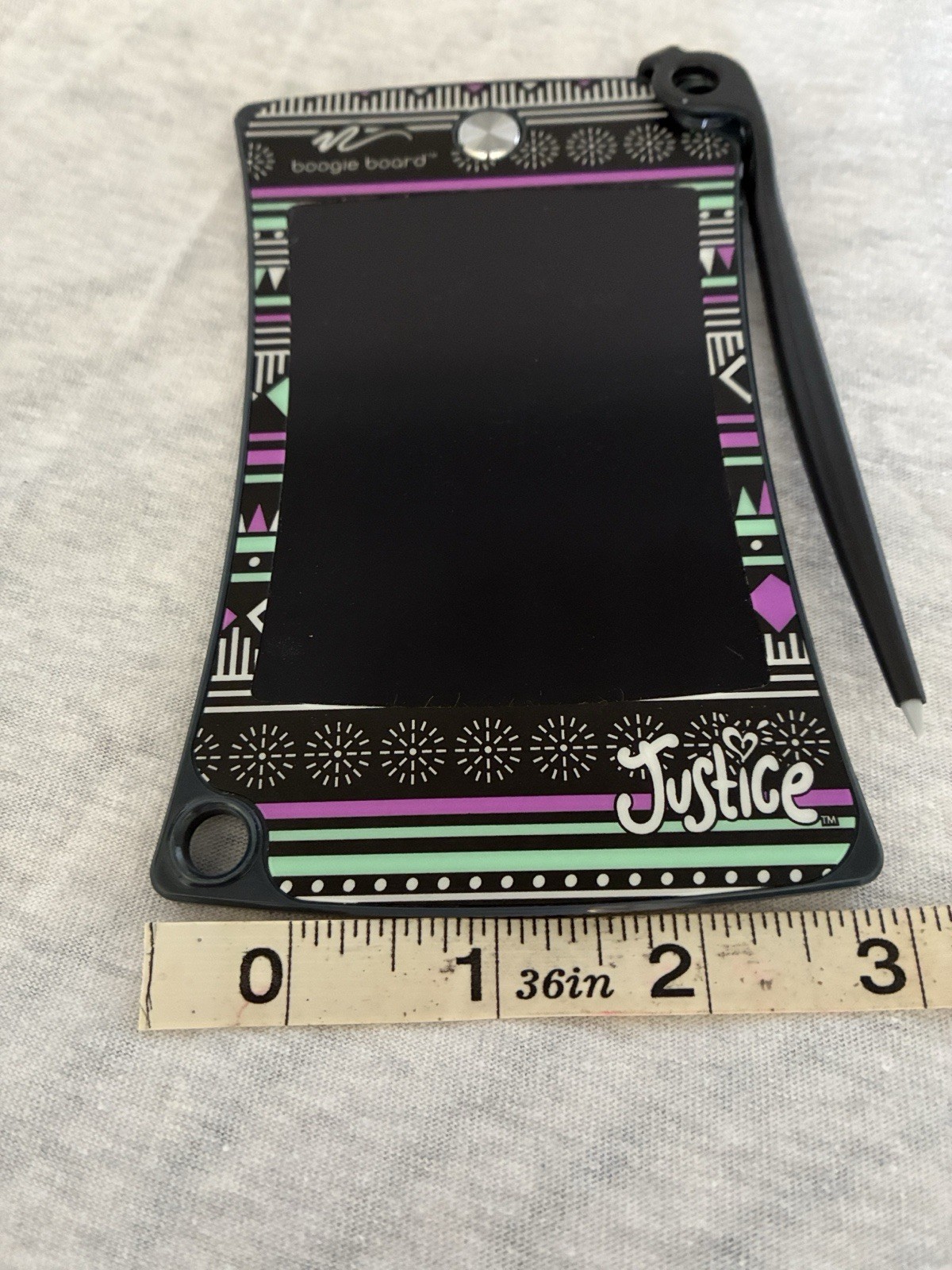 Boogie Board Justice WT13087 LCD Writing Tablet w/ Stylus Girls Black Purple