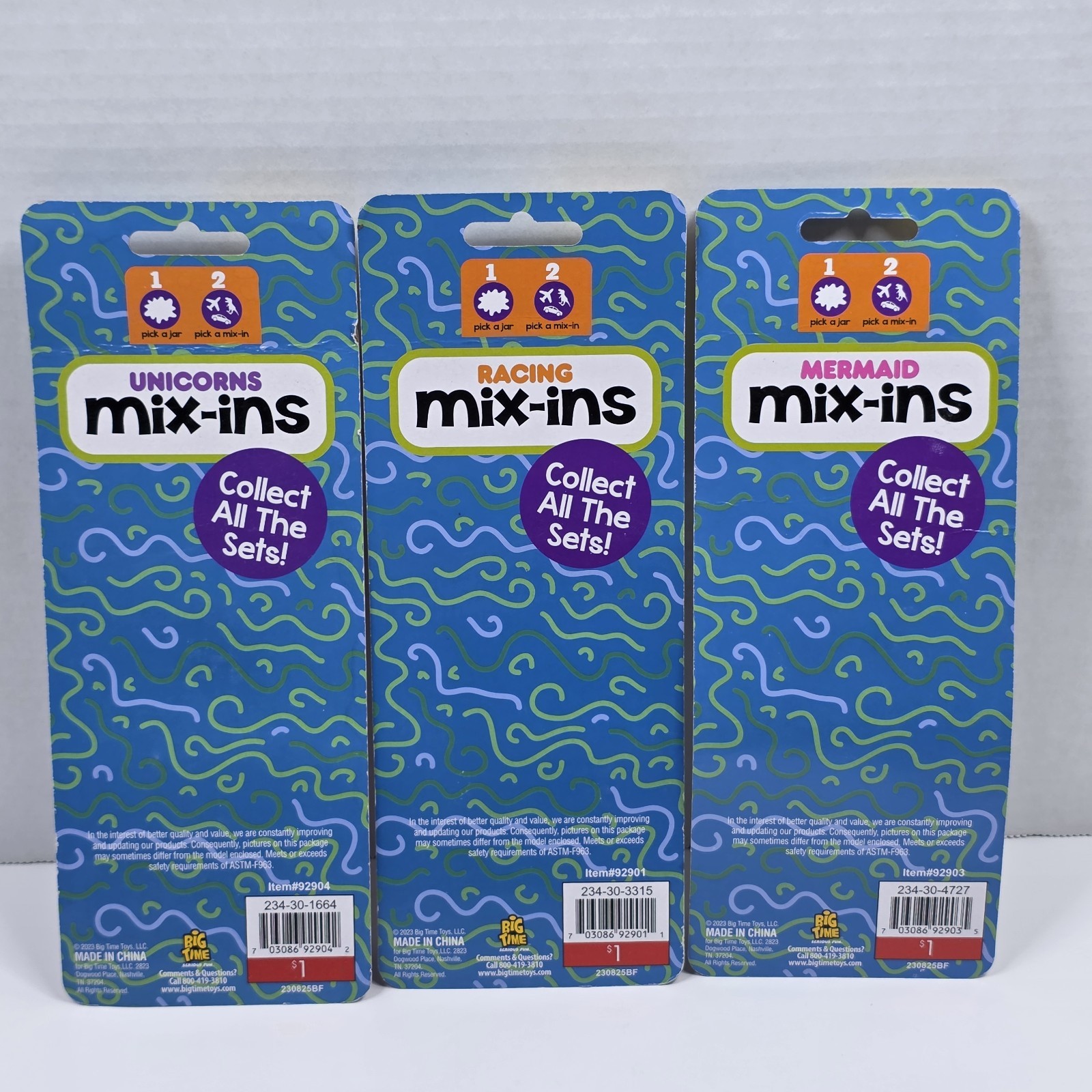 Big Time Mix-Ins Sensory Bin Mix Sets Of 3 Racing Dinosaurs Unicorns Mermaids