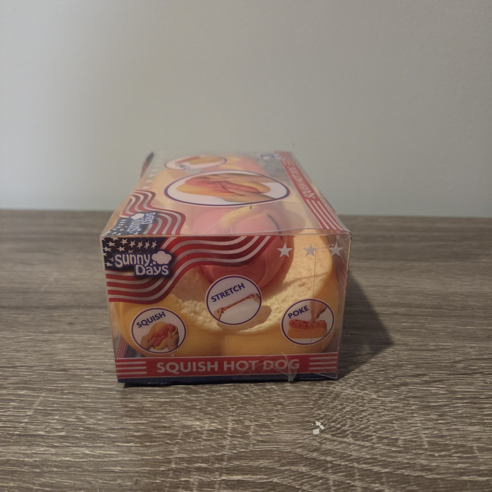 Squishy Hot Dog Squeezy Fidget Toy Sunny Days 2-in-1 Hotdog Stress Relief NEW