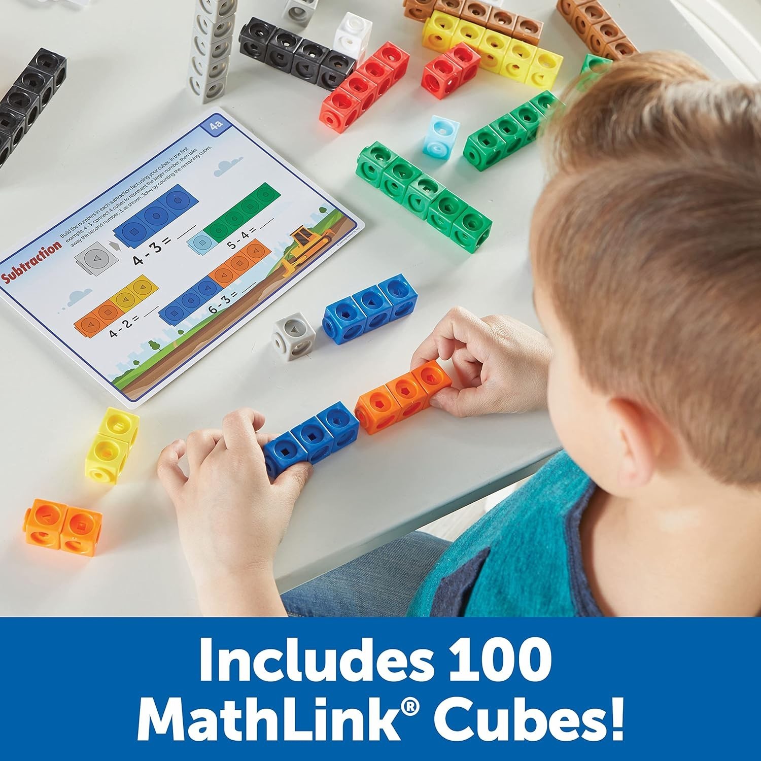 115-Piece MathLink Cubes Set: Engaging Vehicle-Themed STEM Activities for Kids