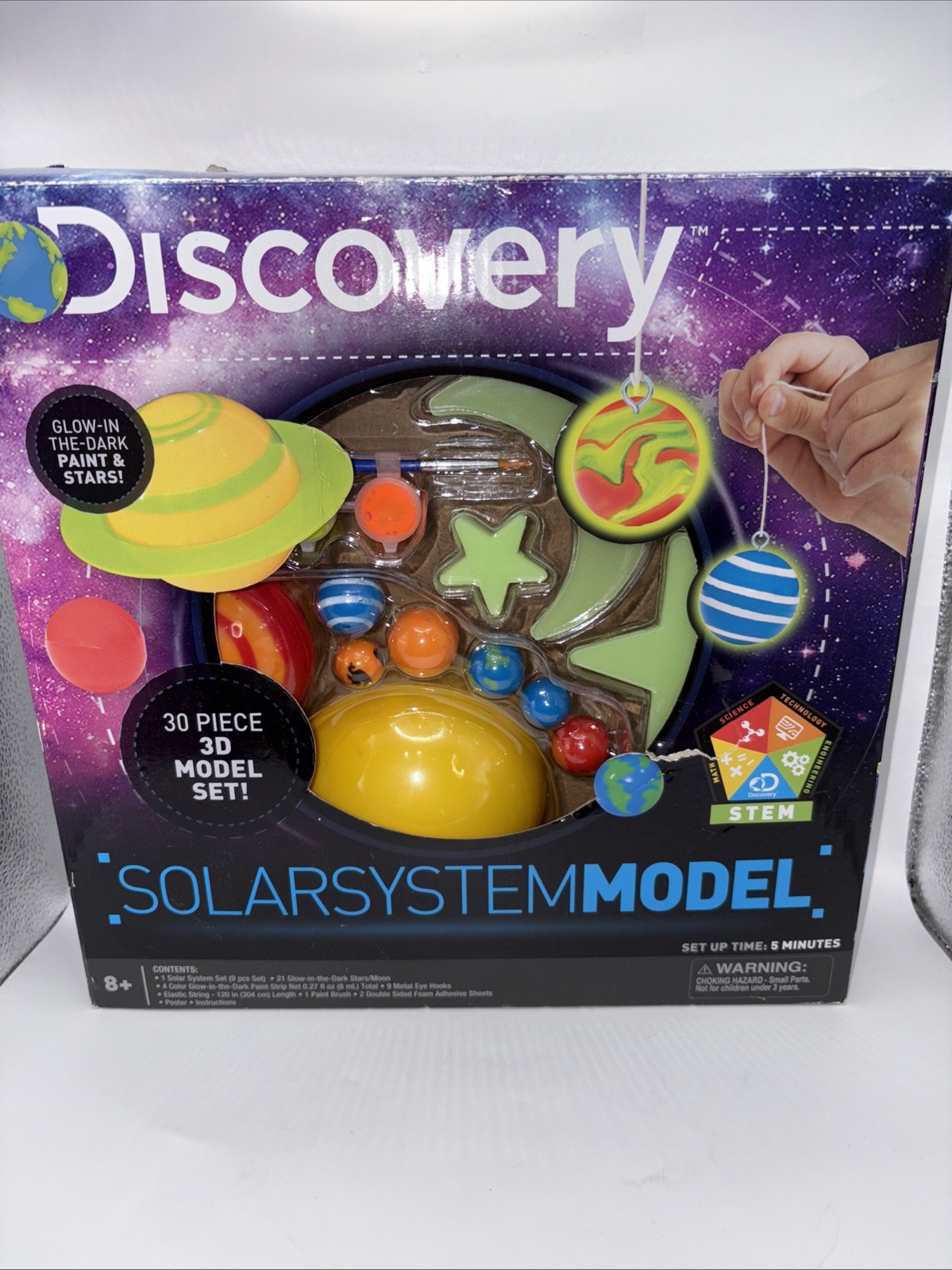 Discovery Channel Kids STEM 3D Glow-in-the-Dark Solar System Model Kit – SEALED