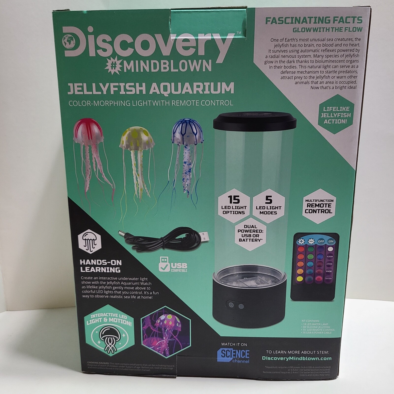 Discovery Mindblown • Jellyfish Aquarium w/Color Morphing Light & Remote Control