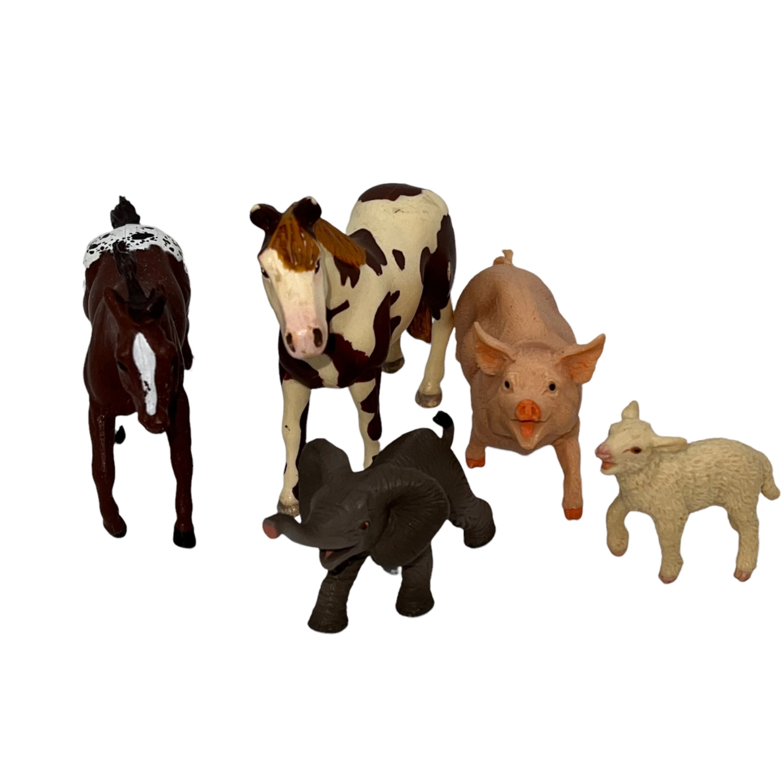 Safari Ltd. & CE Branded Farm Animals & Elephant Lot of 5 Toys