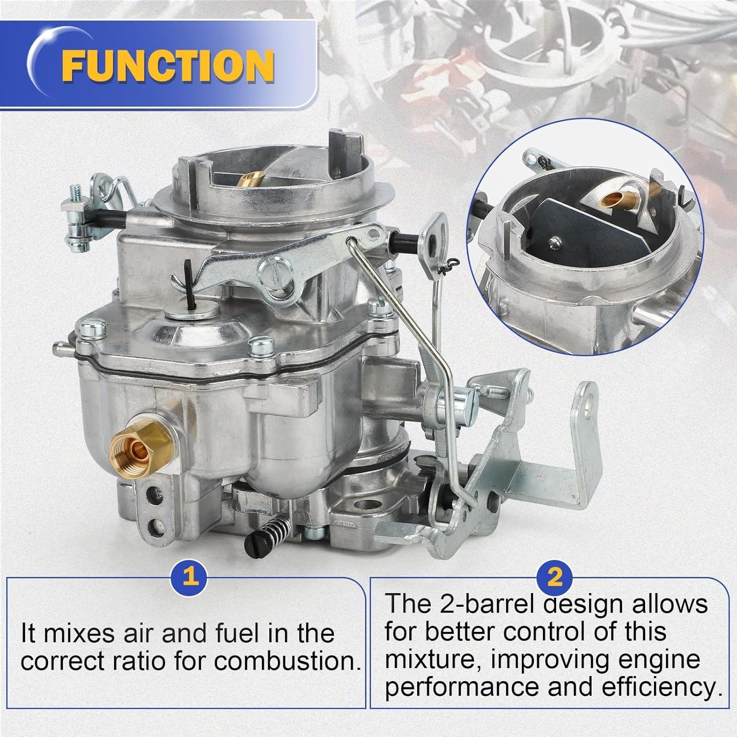 2 Barrel Carburetor with Gaskets for Plymouth models & 1966-1973 Dodge Chrysl…