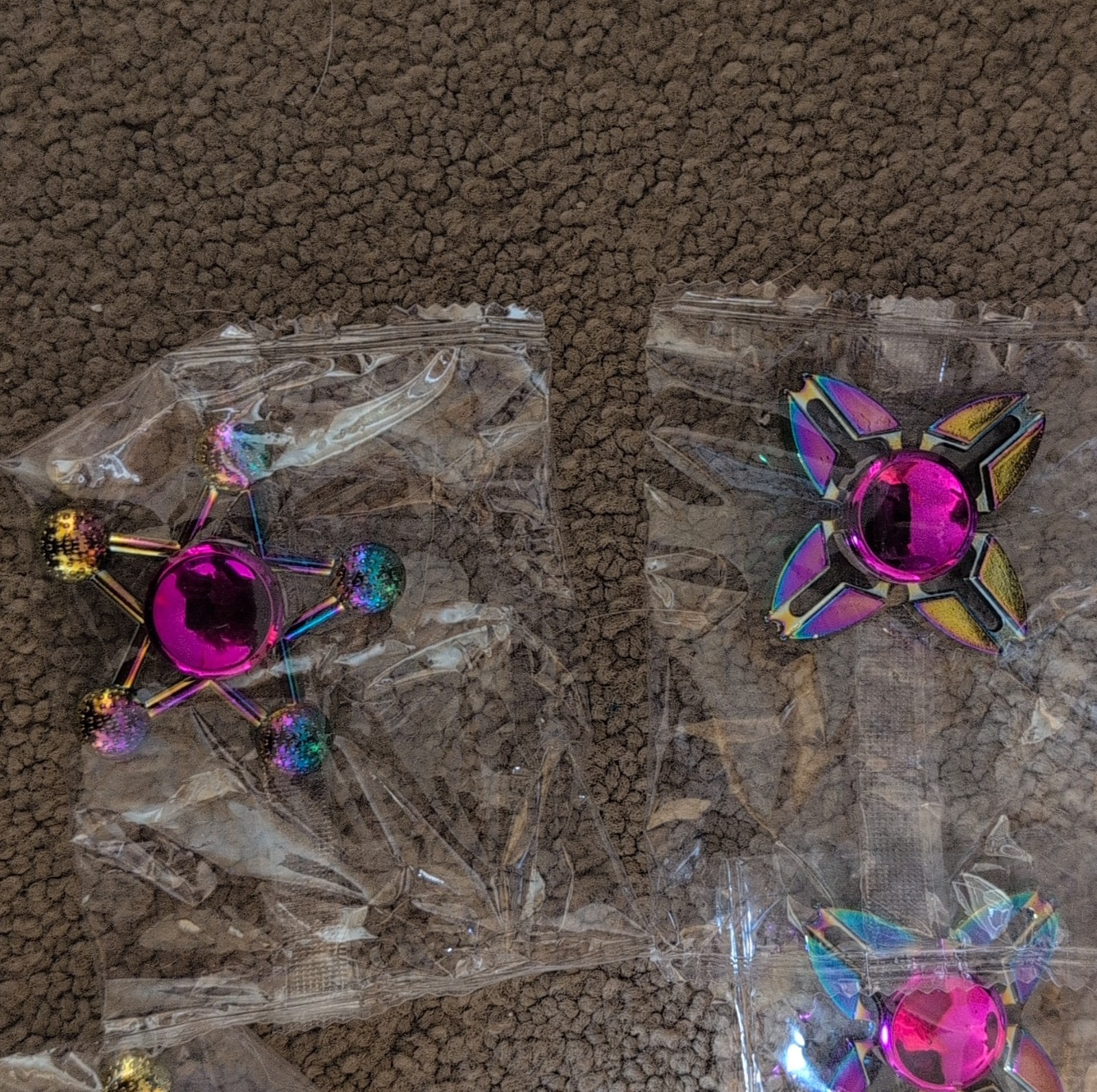 Lot of 10 Rainbow Multicolor Metal-Alloy Hand Fidget Spinners