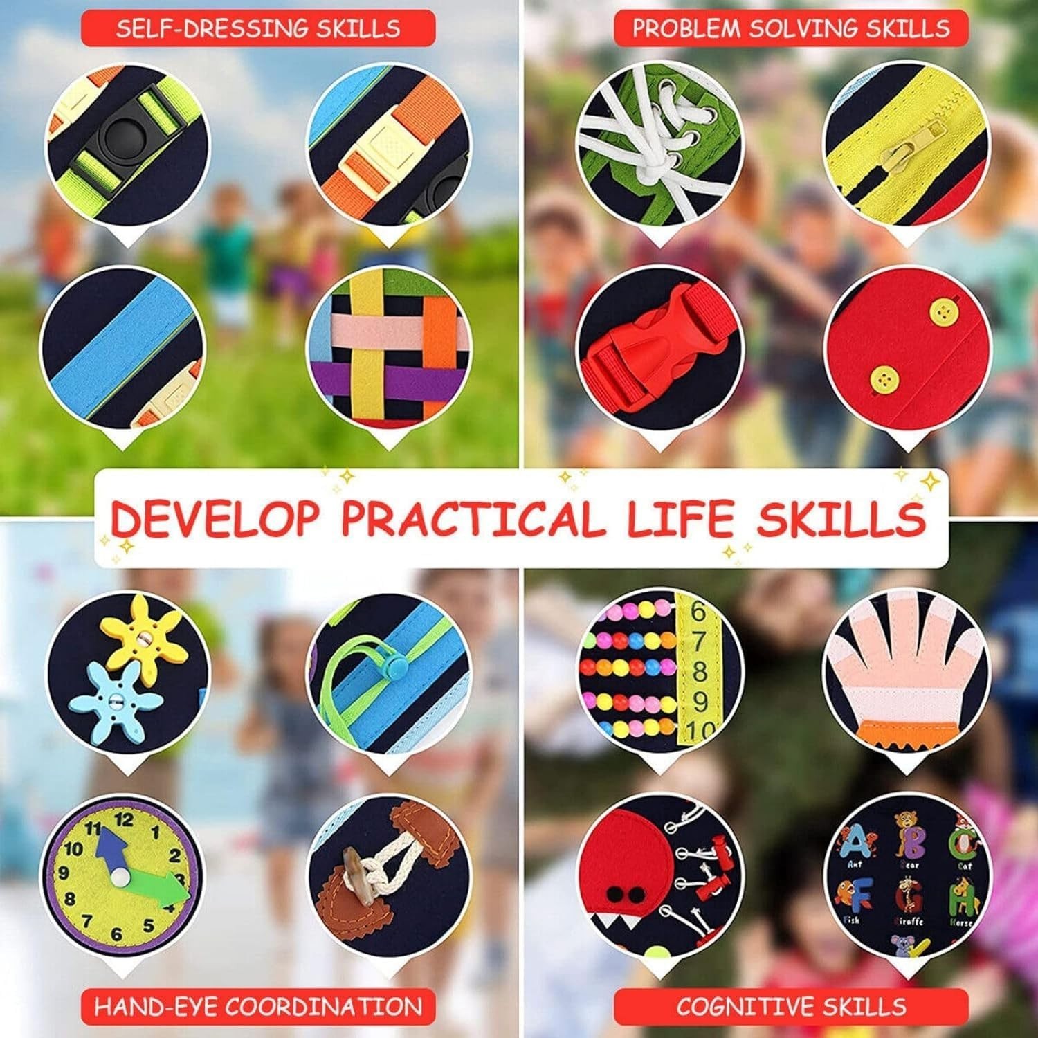 Fidget Busy Board for Dementia Alzheimer’s Adults, 23 Therapeutic Activities