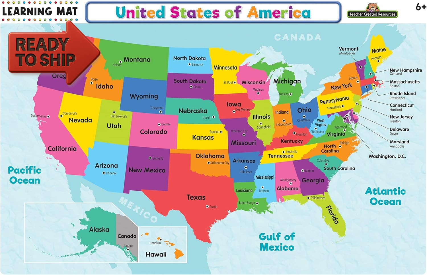 United States of America Map Learning Mat