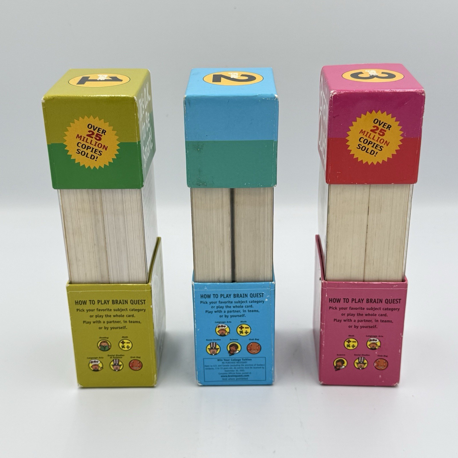 Vintage Brain Quest Bundle Set of 3 – Grades 1, 2, & 3 – Revised 3rd Edition