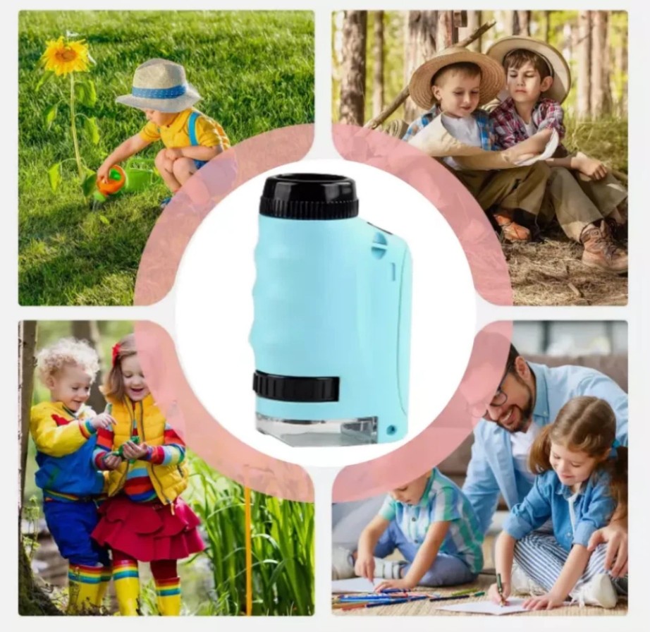 Mini Microscope for Kids, Portable Microscope, LED Lighting Small Handheld***==