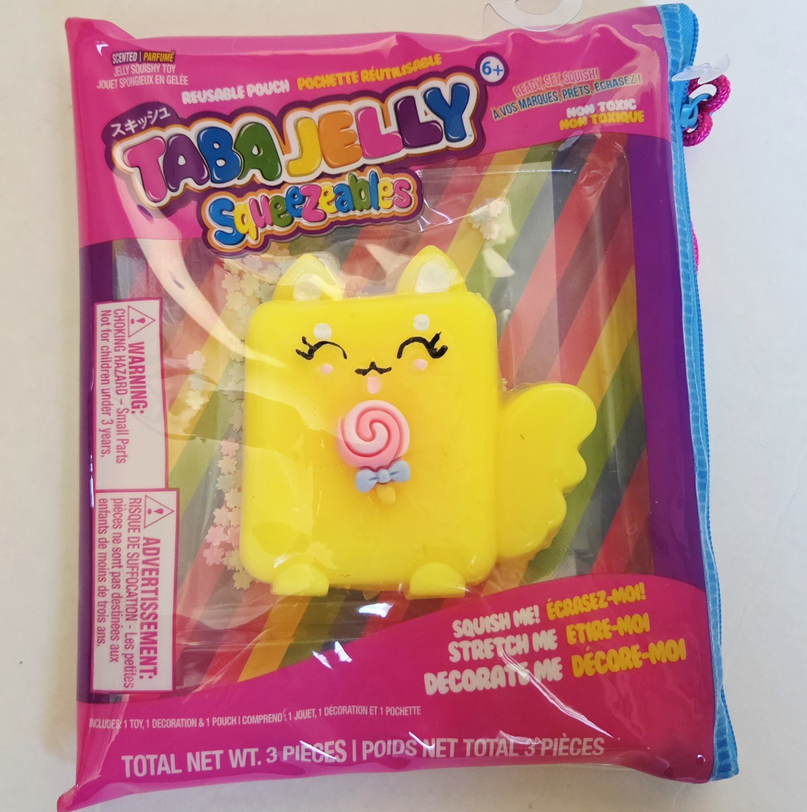 Taba Jelly Squeezeables Yellow Dog Squishy, Connie Corgi Squishi Squeeze Toy USA
