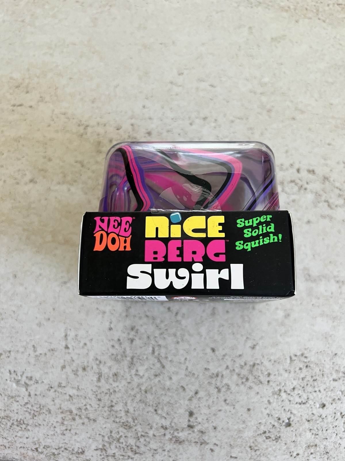 NeeDoh Nice Berg Swirl XL Giant NeeDoh Squishy Swirl Cube Blue Pink Purple