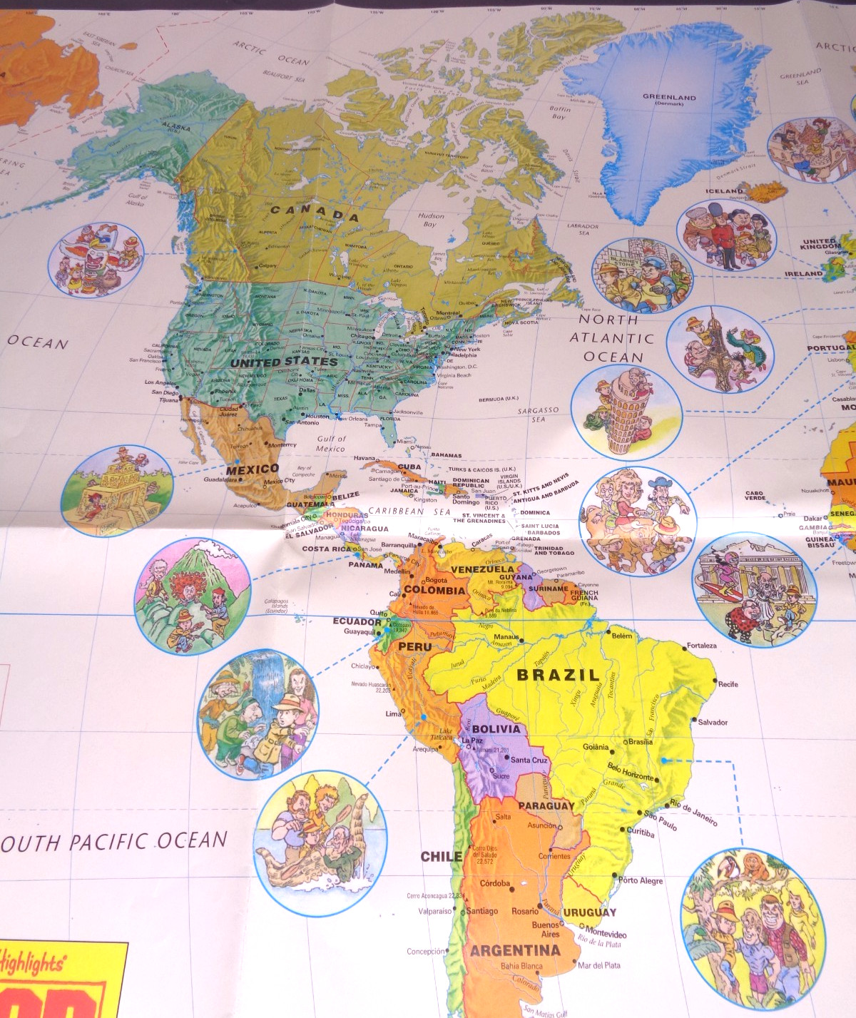 Highlights Top Secret Adventures 34″ x 22″ World Map Poster 2019