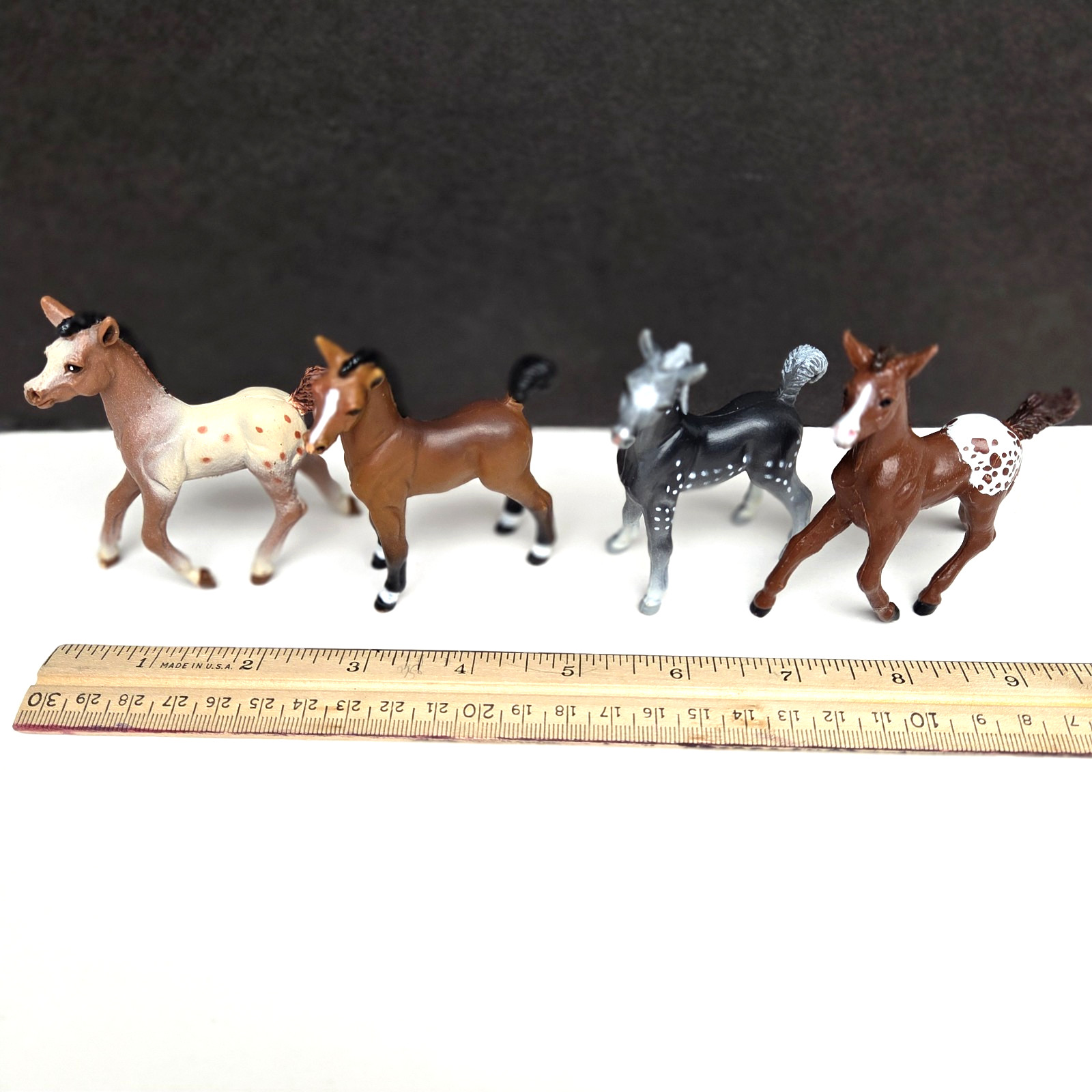 Vintage SAFARI LTD. Hard Plastic PVC Toy Horses Foal Arabian Lot of 6 – 1997