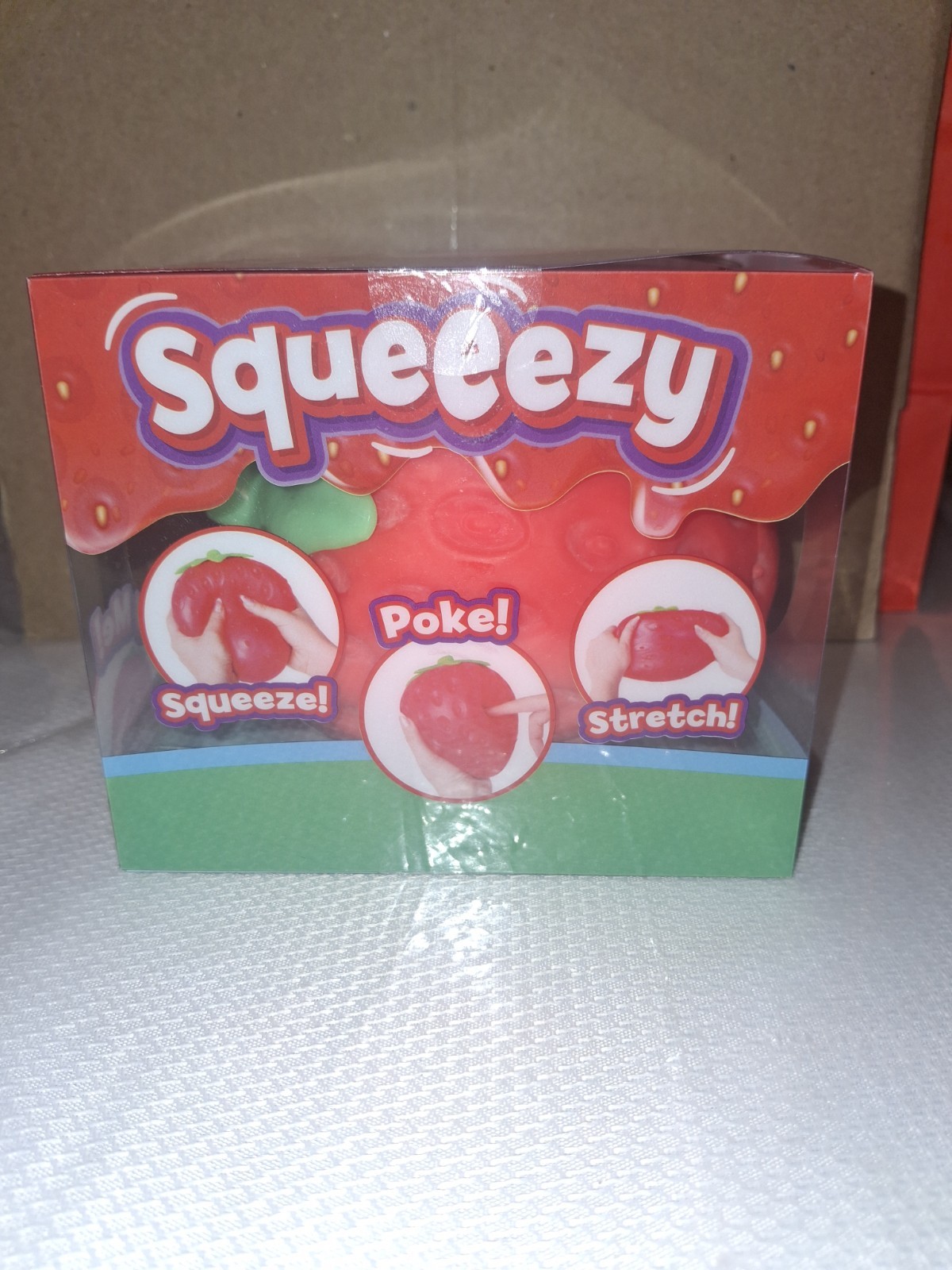Sunny Days Jumbo Squeezy Strawberry Squishy Toy,New