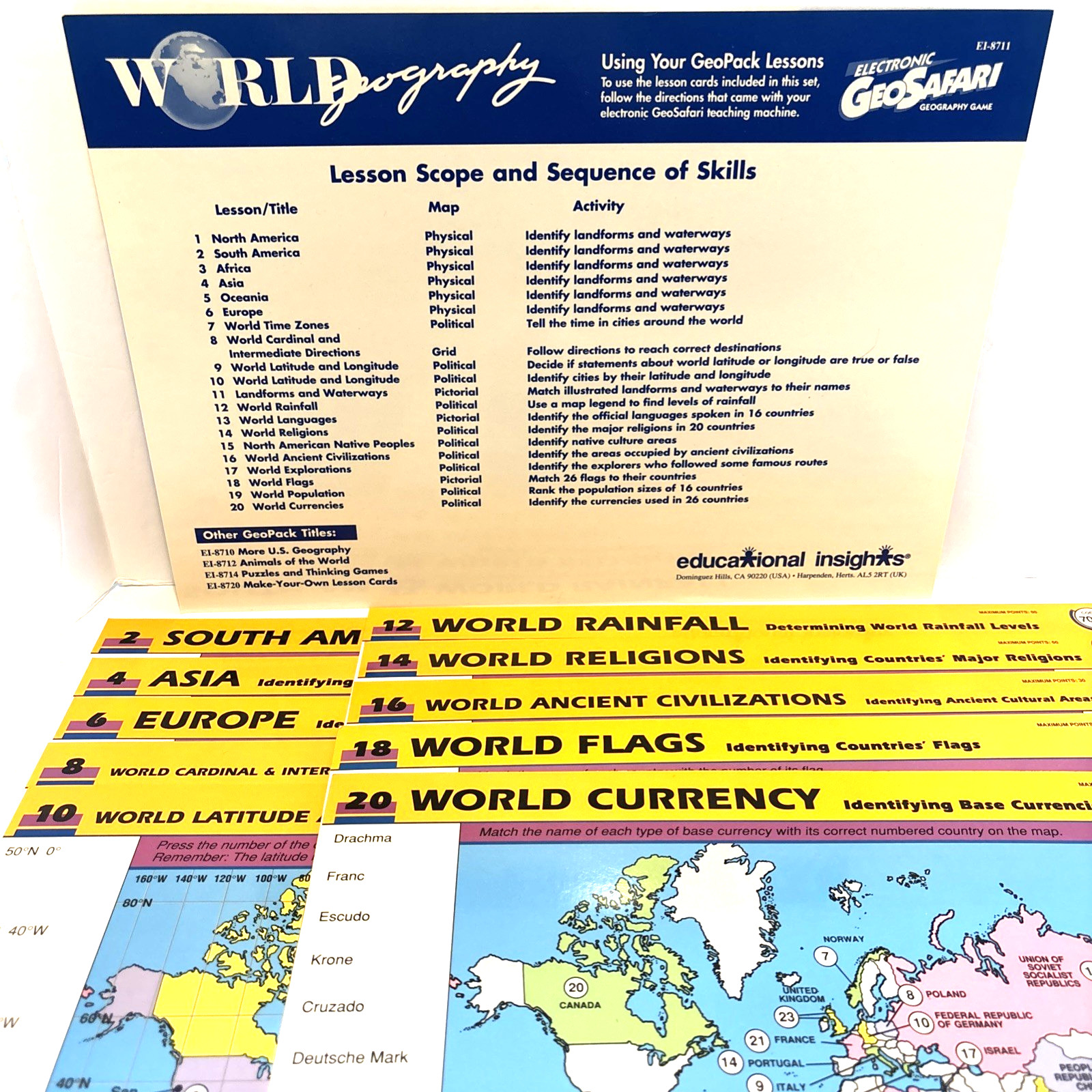 Vintage Electronic GeoSafari World & U.S. Geography Learning Game Lot Homeschool