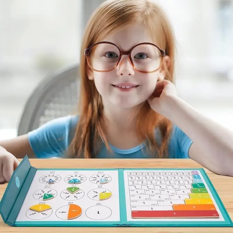 Magnetic Fraction Educational Puzzle, 110 Pcs Magnetic Fraction Puzzle for El…