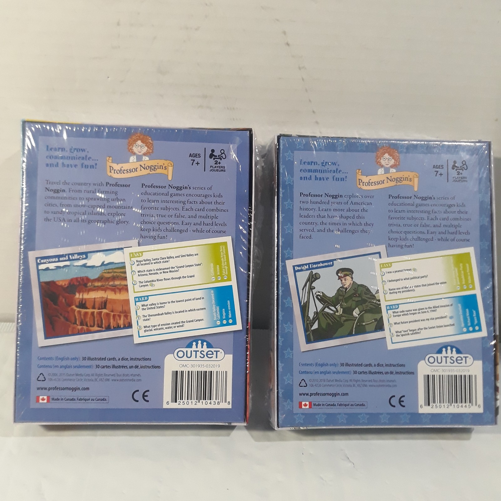 Lot Of 2 Professor Noggin’s Card Games #28/#35 Geography & Presidents Of US New