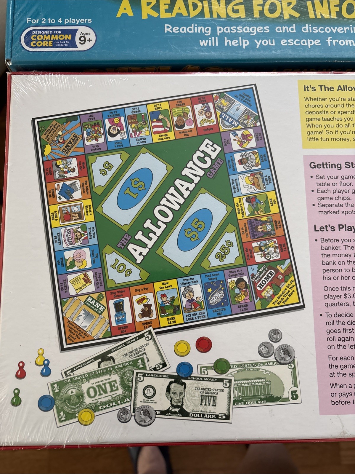 Lakeshore Learning Set Of 2 Board Games-Allowance Game And Outlast Reading Comp
