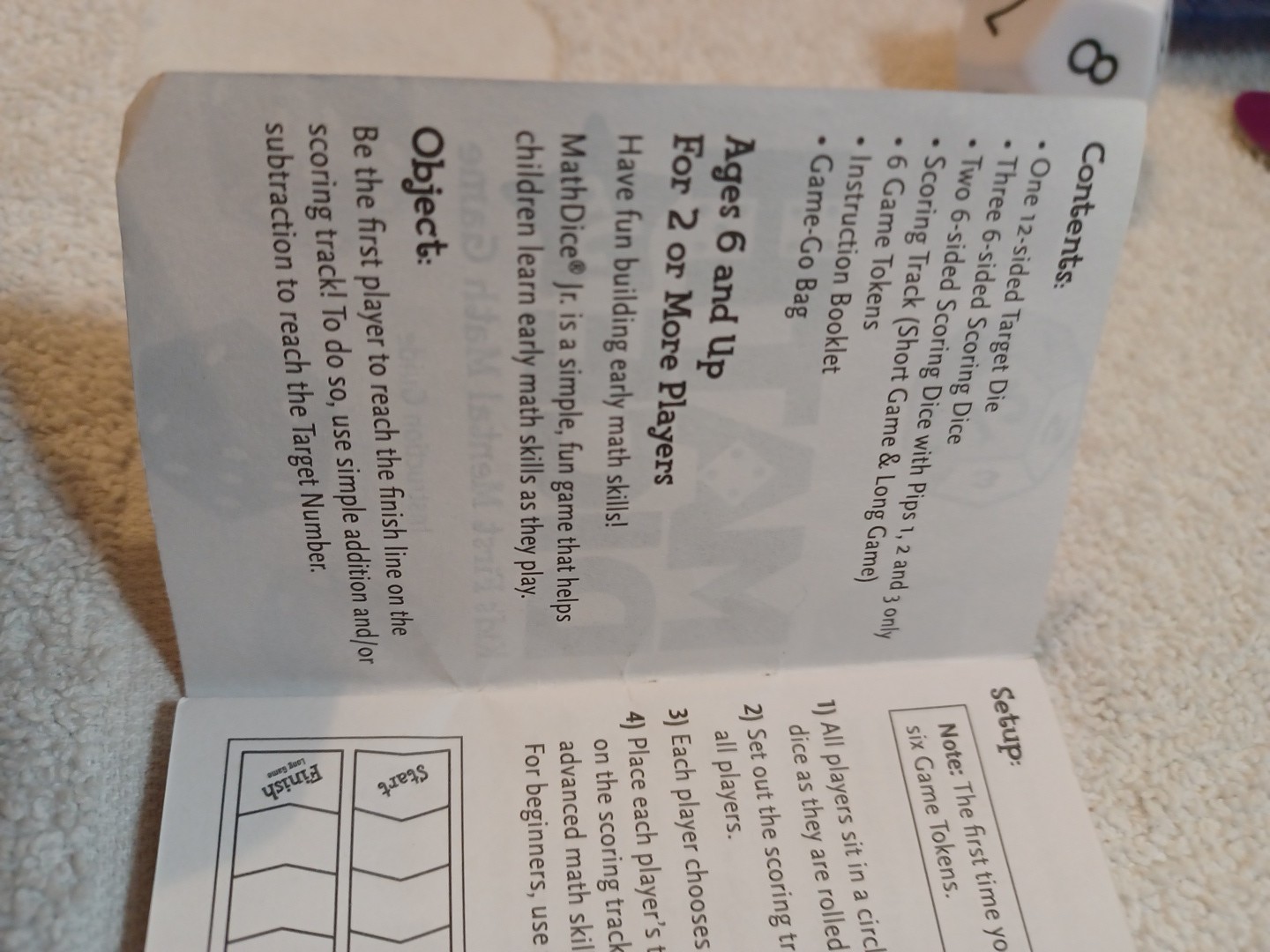 ThinkFun Math Dice Jr Game, homeschool math for fun learning complete EUC A-126