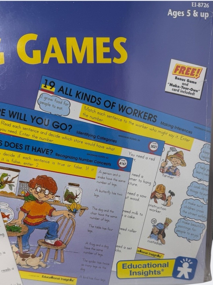 GeoSafari Reading Games Card Set #EI-8726 Sealed Ages 5 And Up
