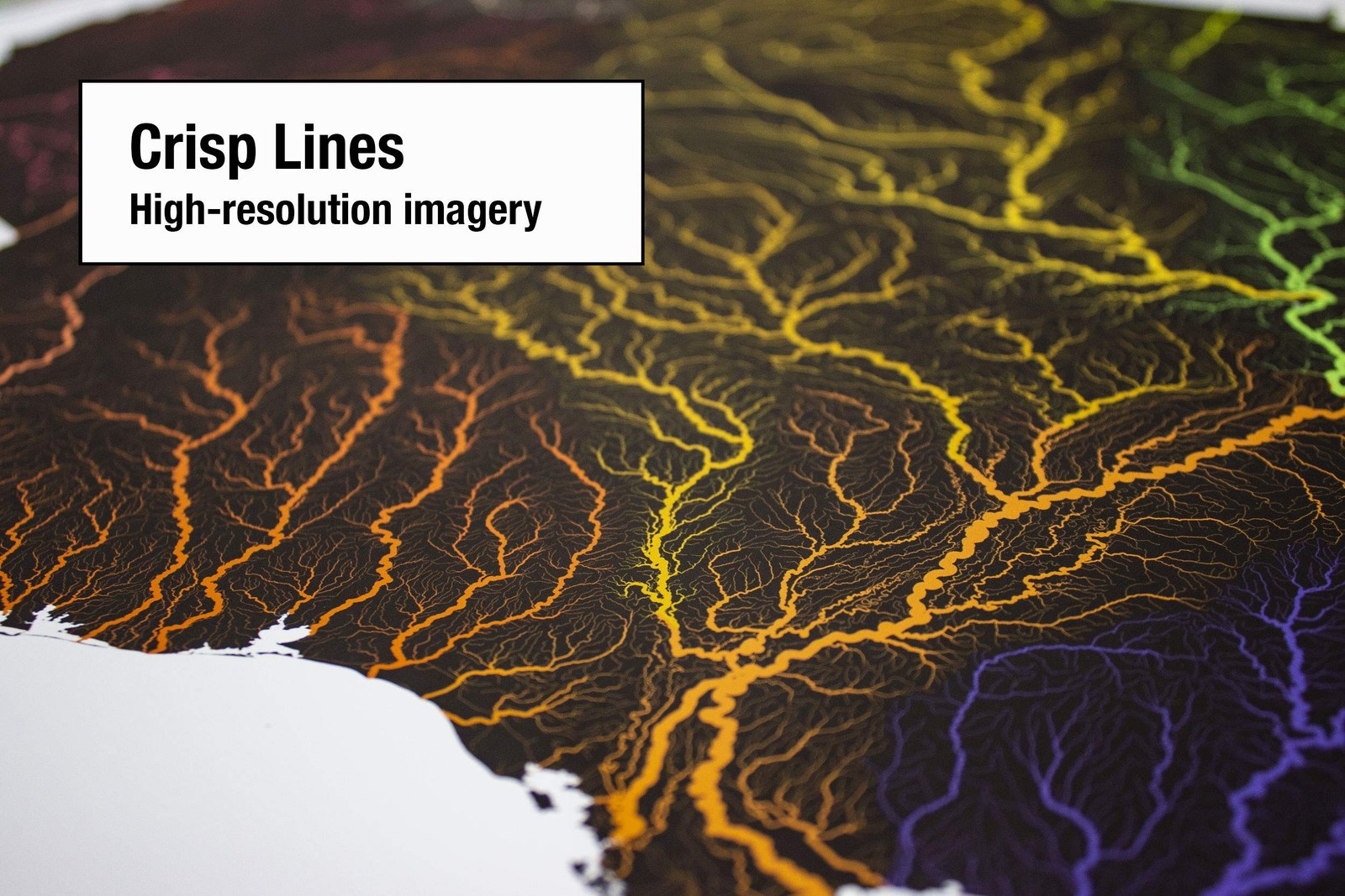 US Hydrological Map | Map of United States Rivers & Basins | 36” x 24̶