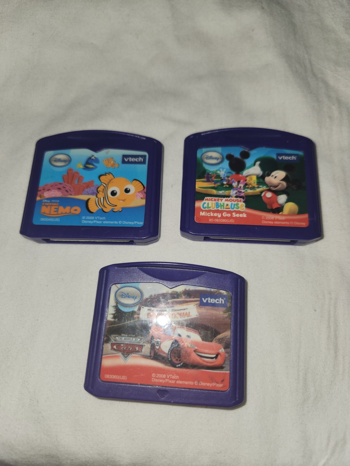 Vtech Create-A-Story – Disney Pixar Cars, Mickey Mouse, Nemo Lot of 3 Cartridges