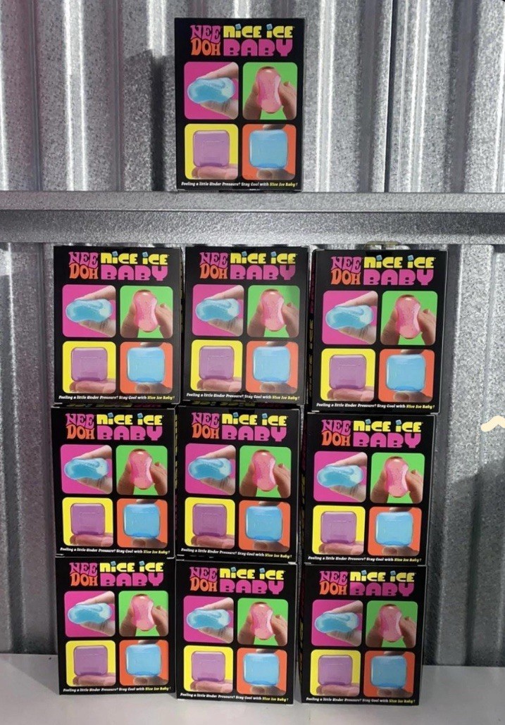 Nee Doh Nice Ice Baby Doh Squeeze Toy 4-Pack Set, Blue Pink Purple LOT OF 10