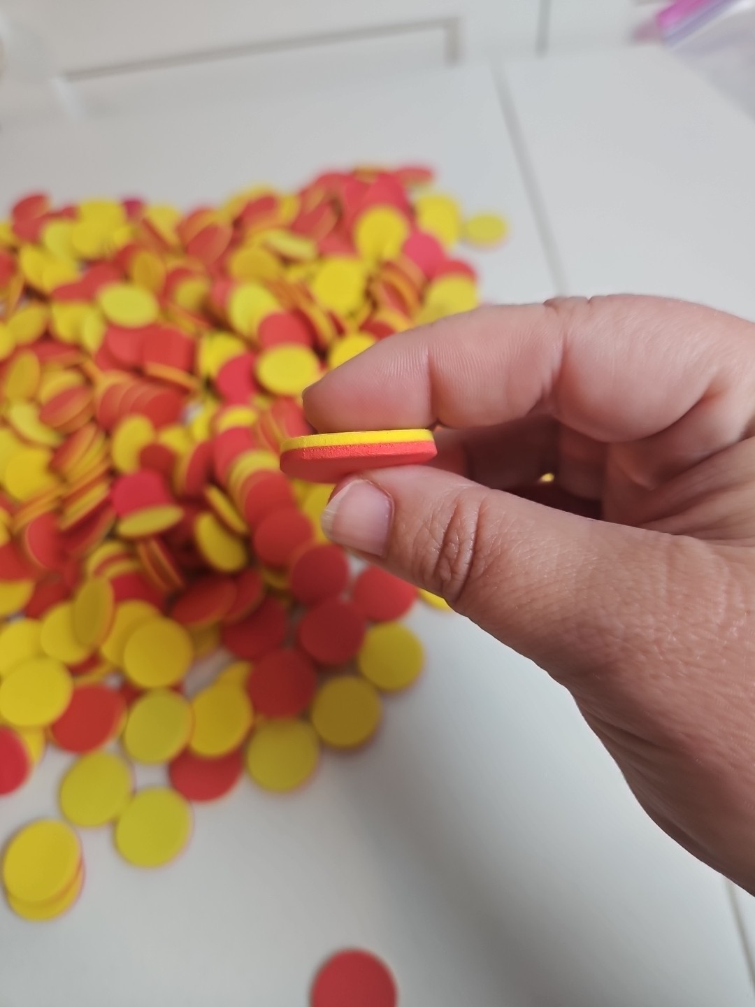 500+ Count 2-Color EVA Foam Math Counters Red Yellow Learning Discs