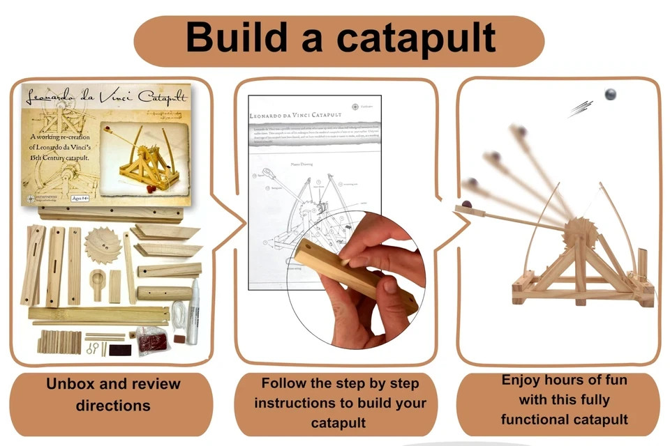 PATHFINDERS STEM kit Leonardo Da Vinci Catapult Trebuchet Engineering box damage
