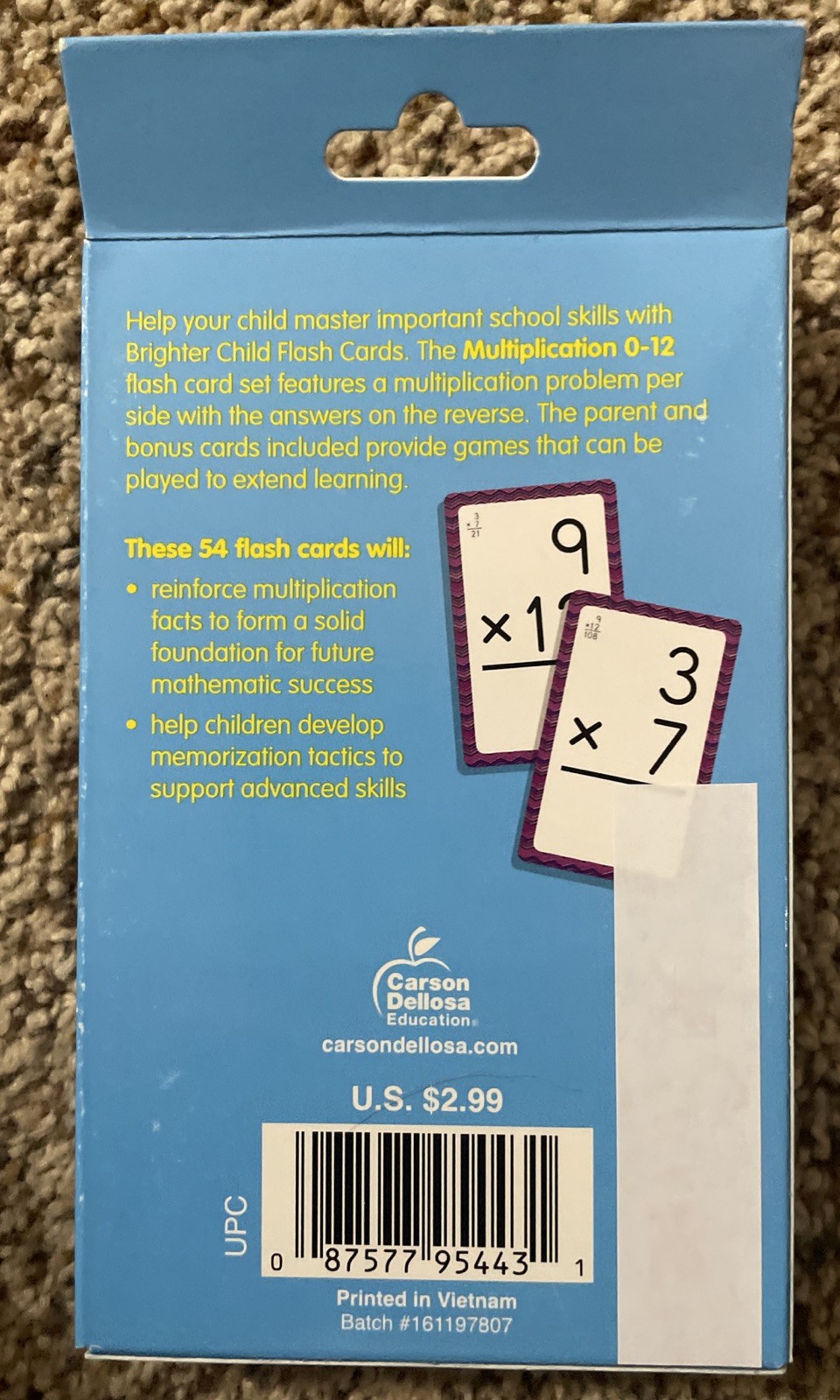Lot Of 11 – Multiplication 0 to 12 Flash Cards (Brighter Child) – New!