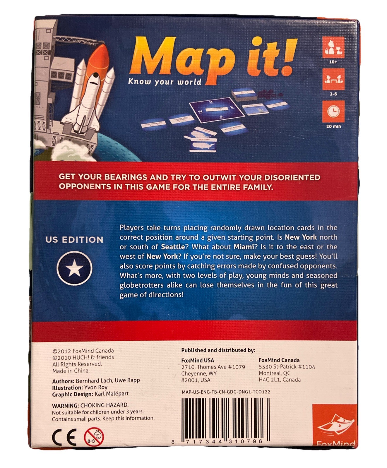 MAP IT Know Your World US Edition Card Game Landmarks Latitude Longitude New