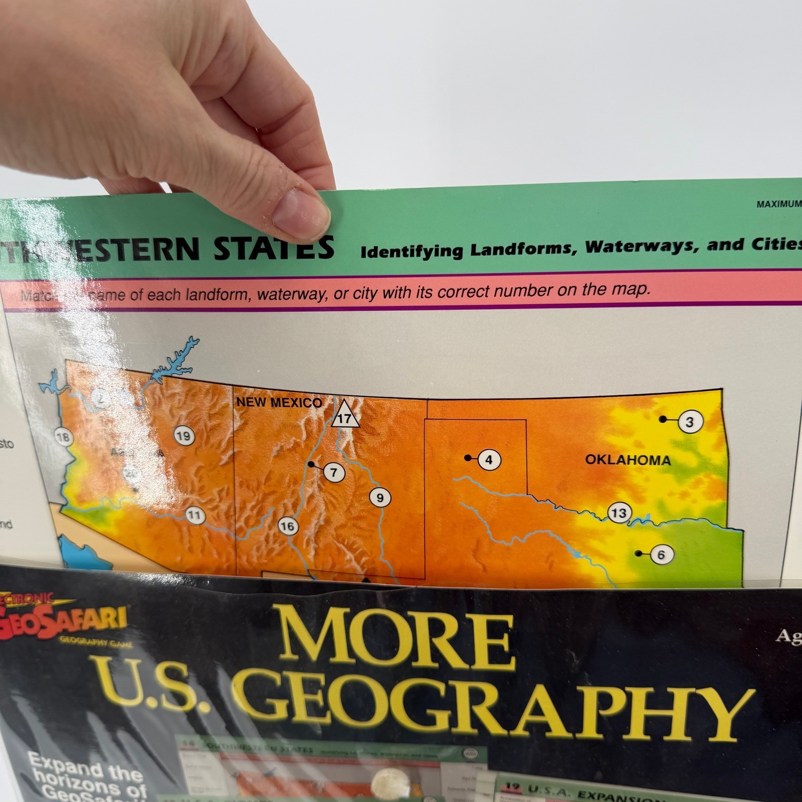 GeoSafari Lesson Game Cards–More US Geography Map SET EI-8710 VTG 1989 *READ