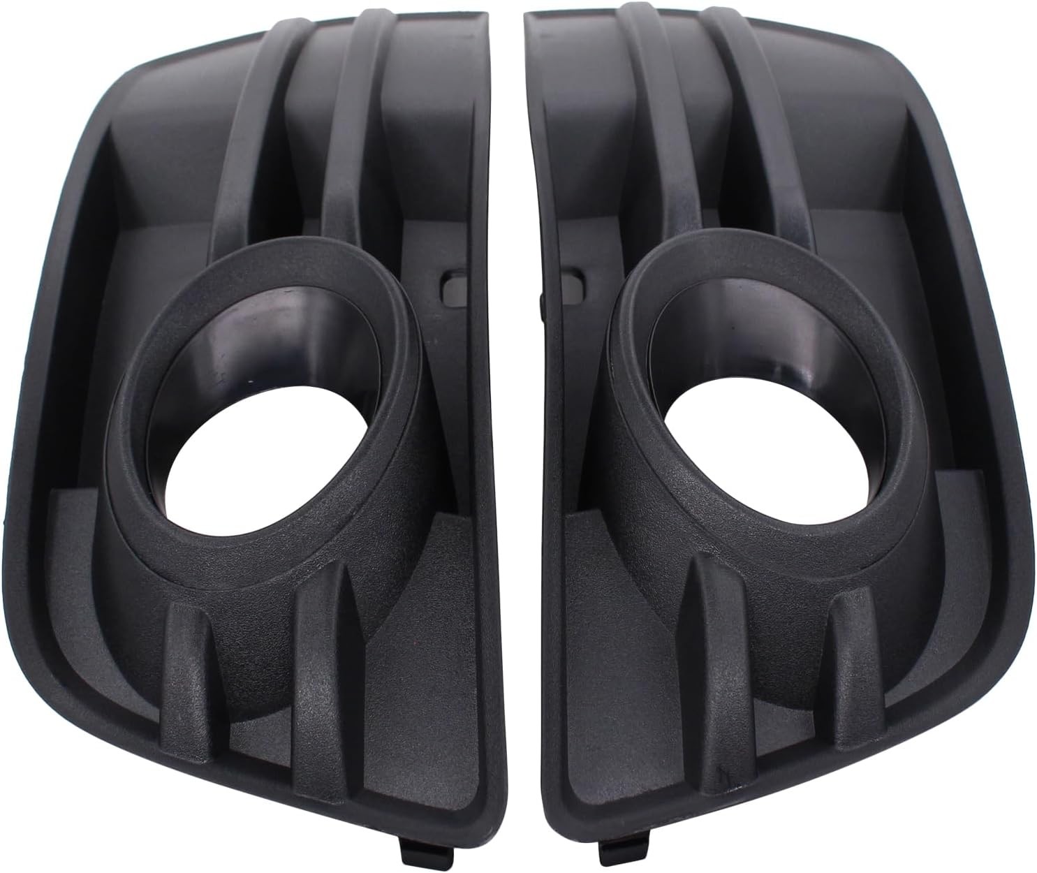 Pair Black Front Bumper Fog Light Grilles Cover Bezel Molding for Audi Q5 MK1