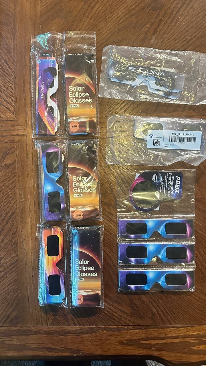 Solar Eclipse Glasses 39 PACK (Soluna, Medioptics, Powx)-AAS, ISO & CE Certified