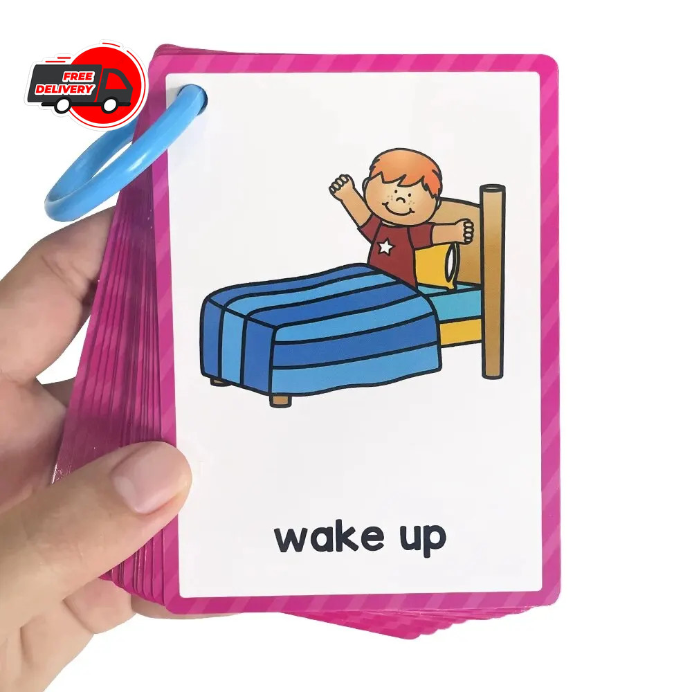 Montessori English Vocabulary Learning Cards for Kids Kindergarten Teaching Aids
