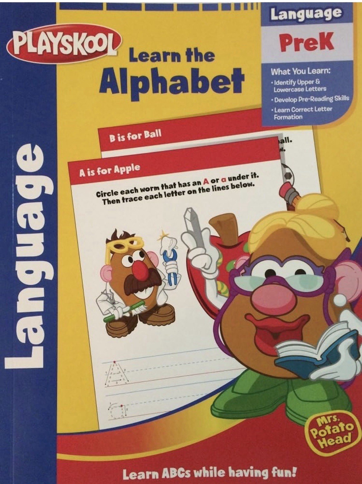 PLAYSKOOL, ALPHABET,COLOR,SHAPES, COUNTING, English, WORKBOOKS Set-4 Pre-K NEW!