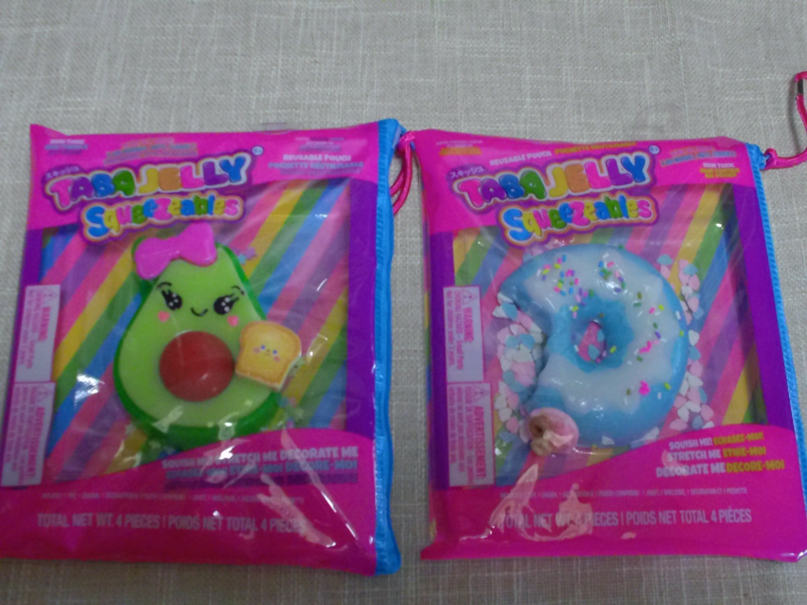 2 Taba Jelly Squeezeables Squishy, SCENTED Squeeze Toy
