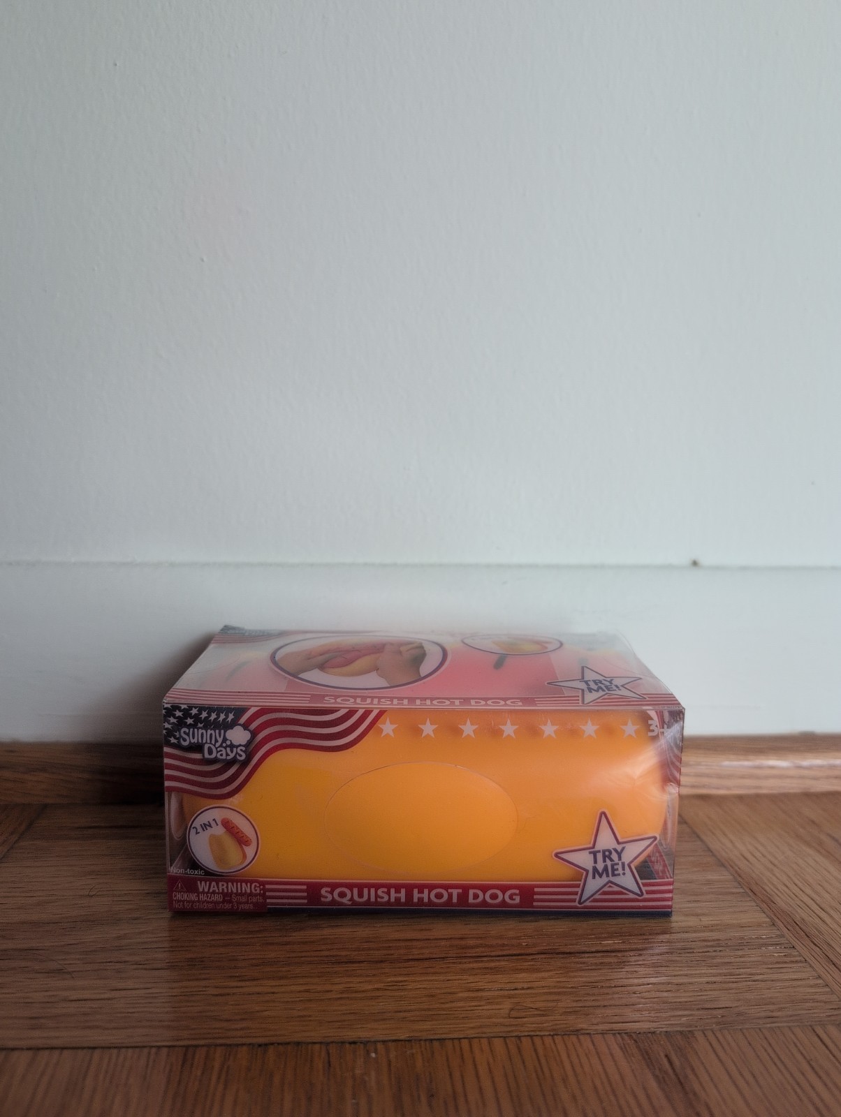Squishy Hot Dog Squeezy Fidget Toy Sunny Days 2-in-1 Hotdog Stress Relief NEW