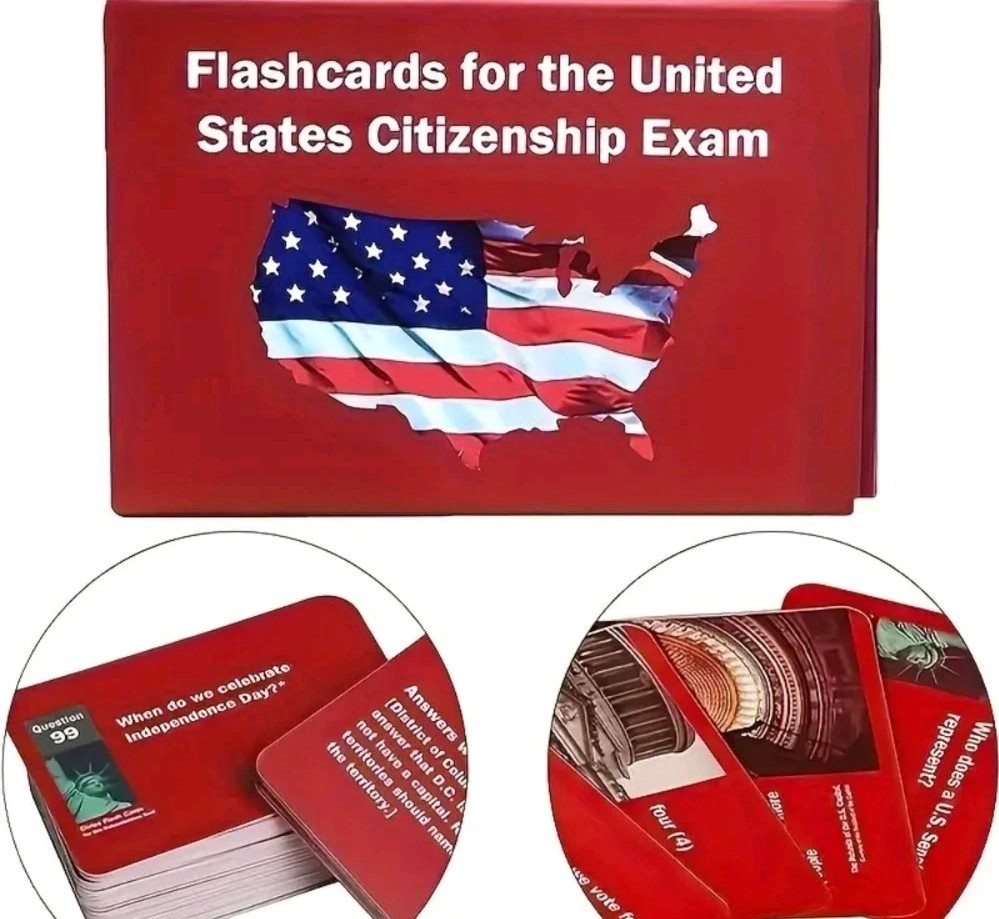 United STATES USA Citizenship Exam Flashcard Set 100 Study Questions Learning…