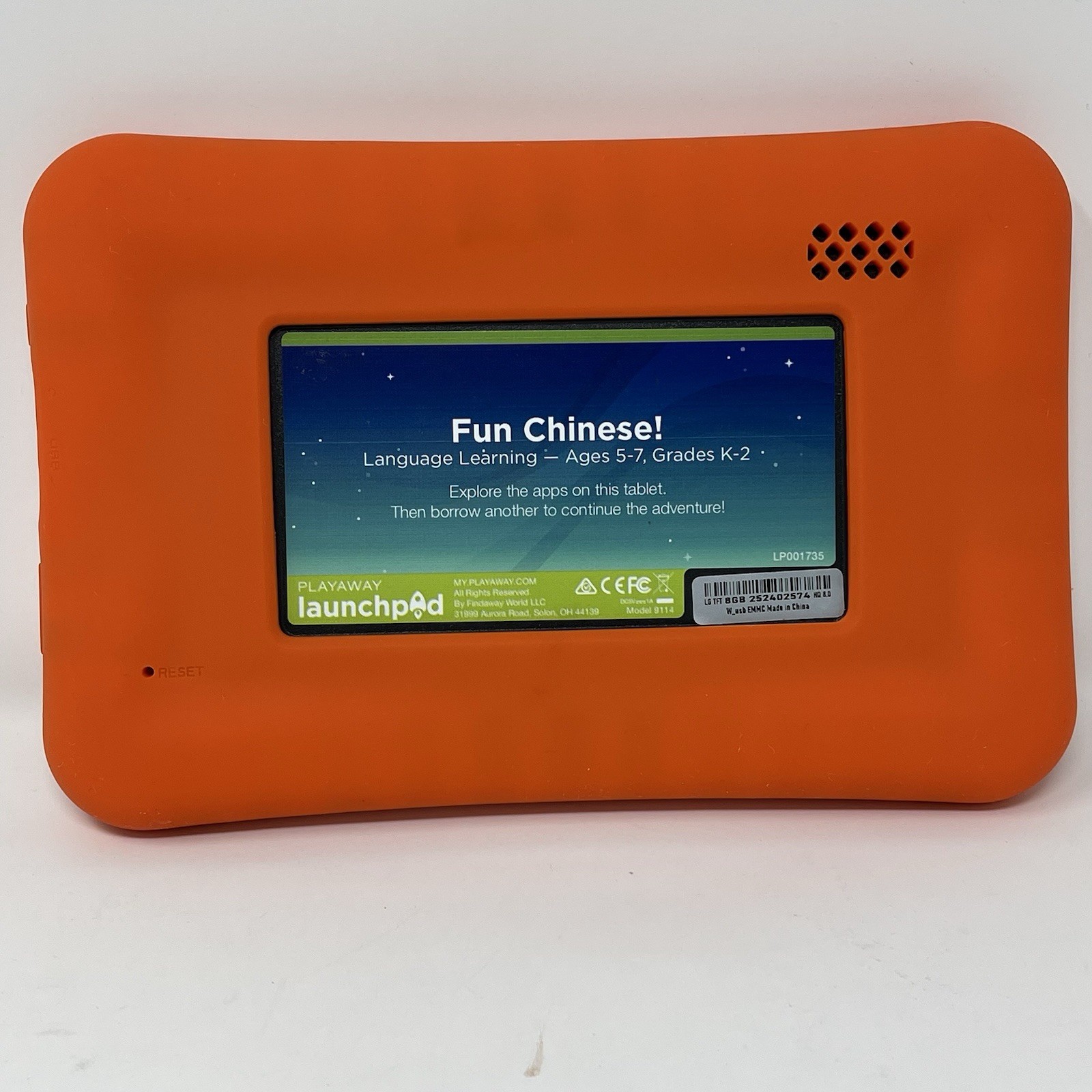 Playaway Launchpad Preloaded Learning Tablet Fun Chinese! W/Charger & Case WORKS