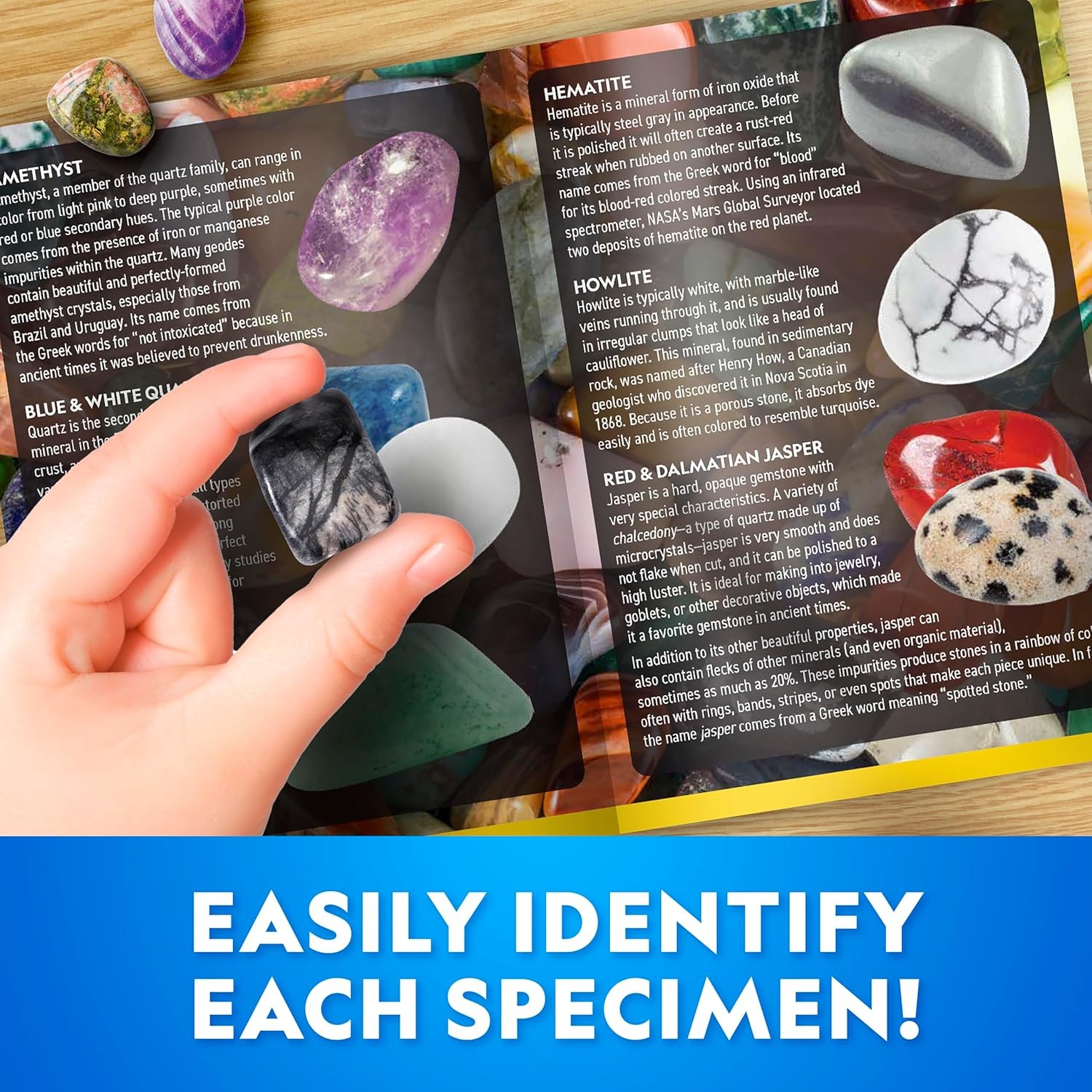 Gemstone Dig Kit – Dig Up 10 Real Gemstones and Crystals Science Kit for Kids