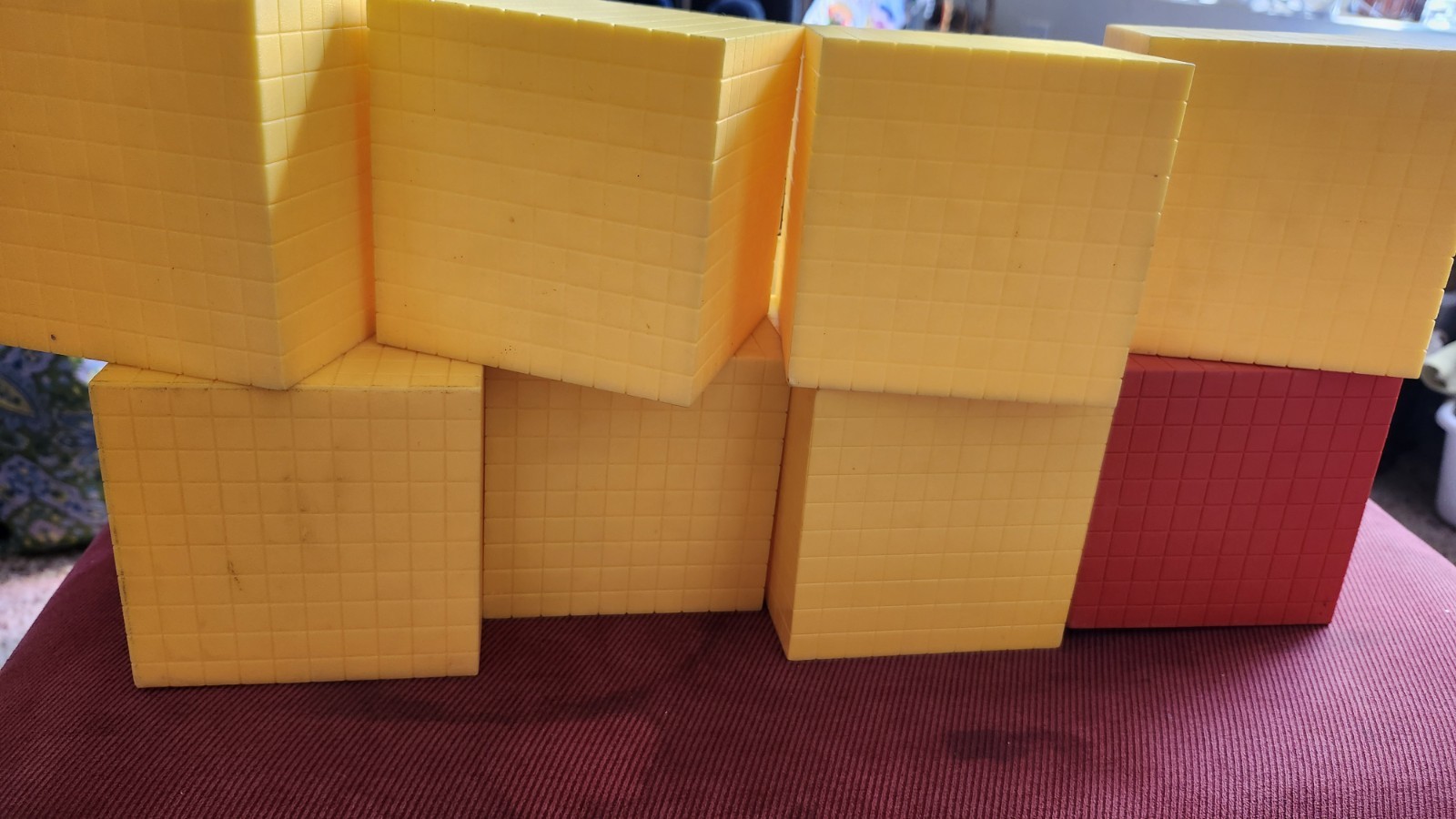 Ideal Base Ten Counting Blocks Square Brick Homeschool Math Aide Classroom Teach